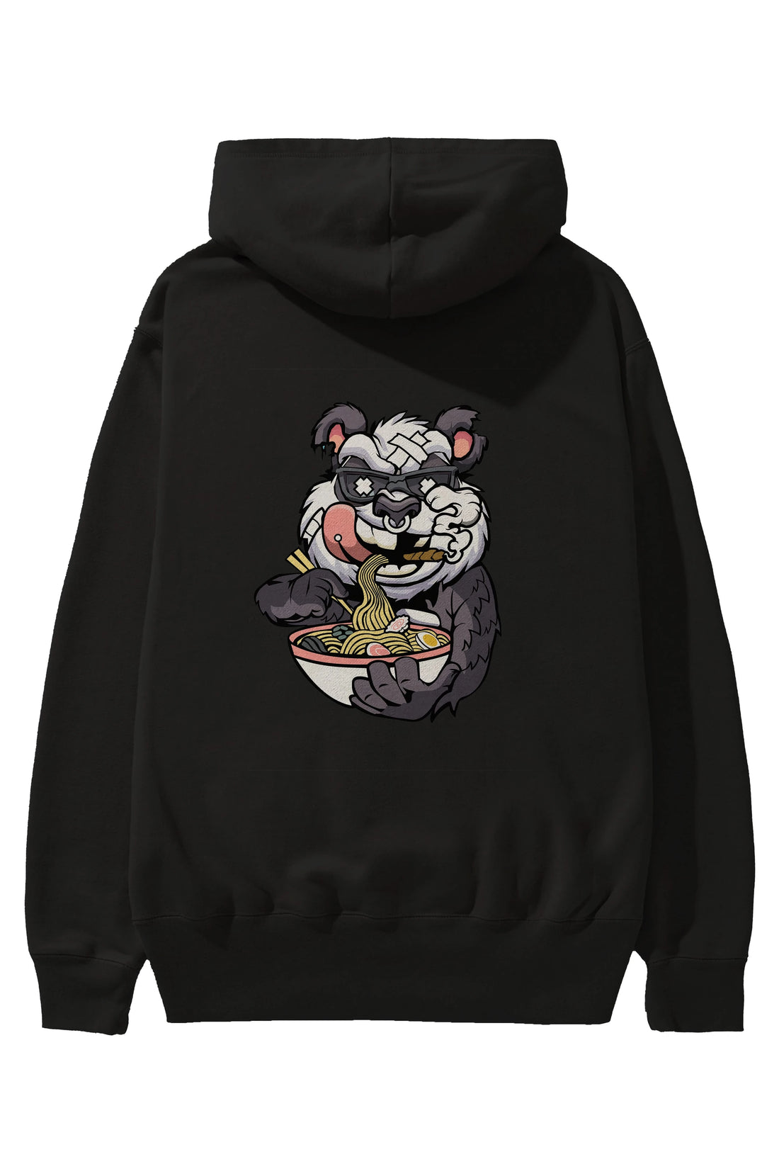 Panda Ramen Arka Baskılı Hoodie Oversize Kapüşonlu Sweatshirt Erkek Kadın Unisex