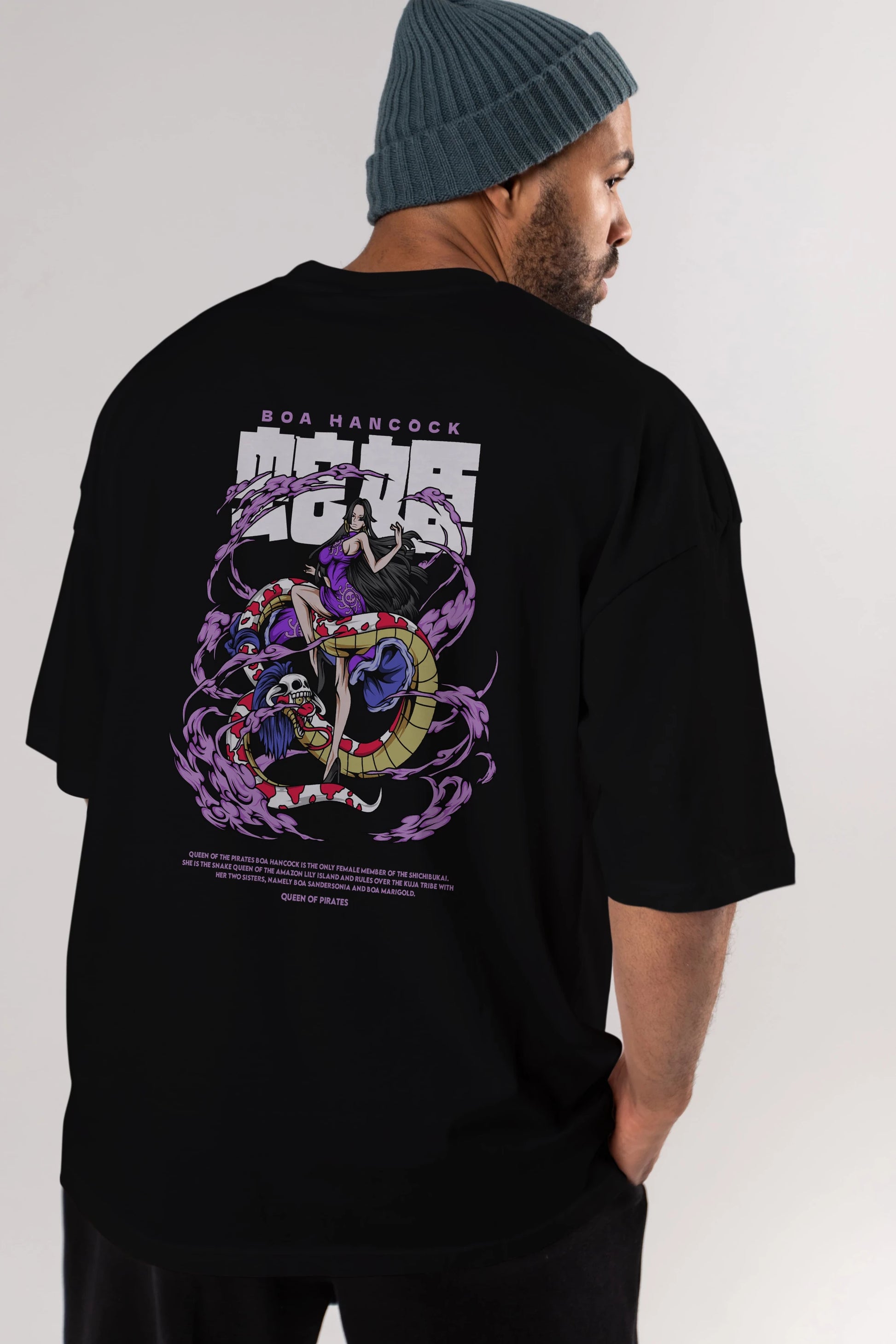 Boa Hancock Anime Arka Baskılı Oversize t-shirt Erkek Kadın Unisex