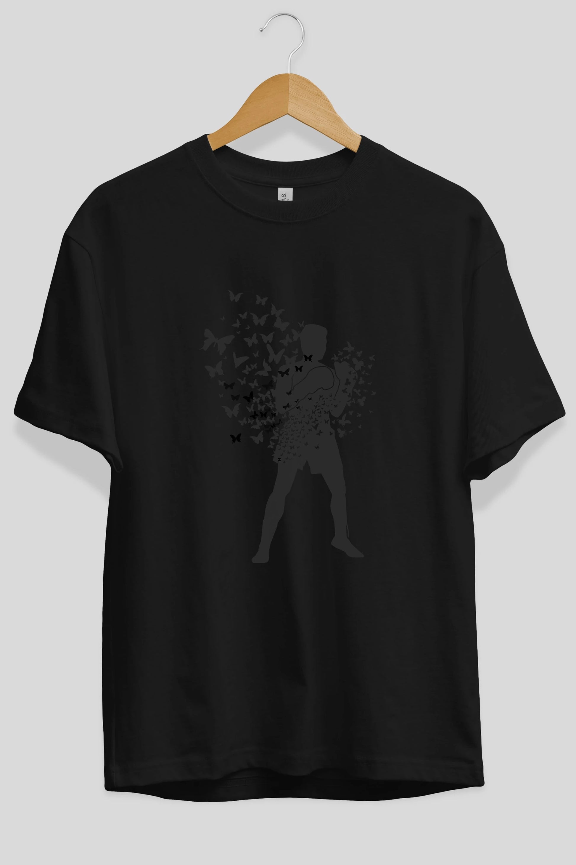 Float Like Butterfly Sting Like Bee Ön Baskılı Oversize t-shirt %100 pamuk Erkek Kadın Unisex