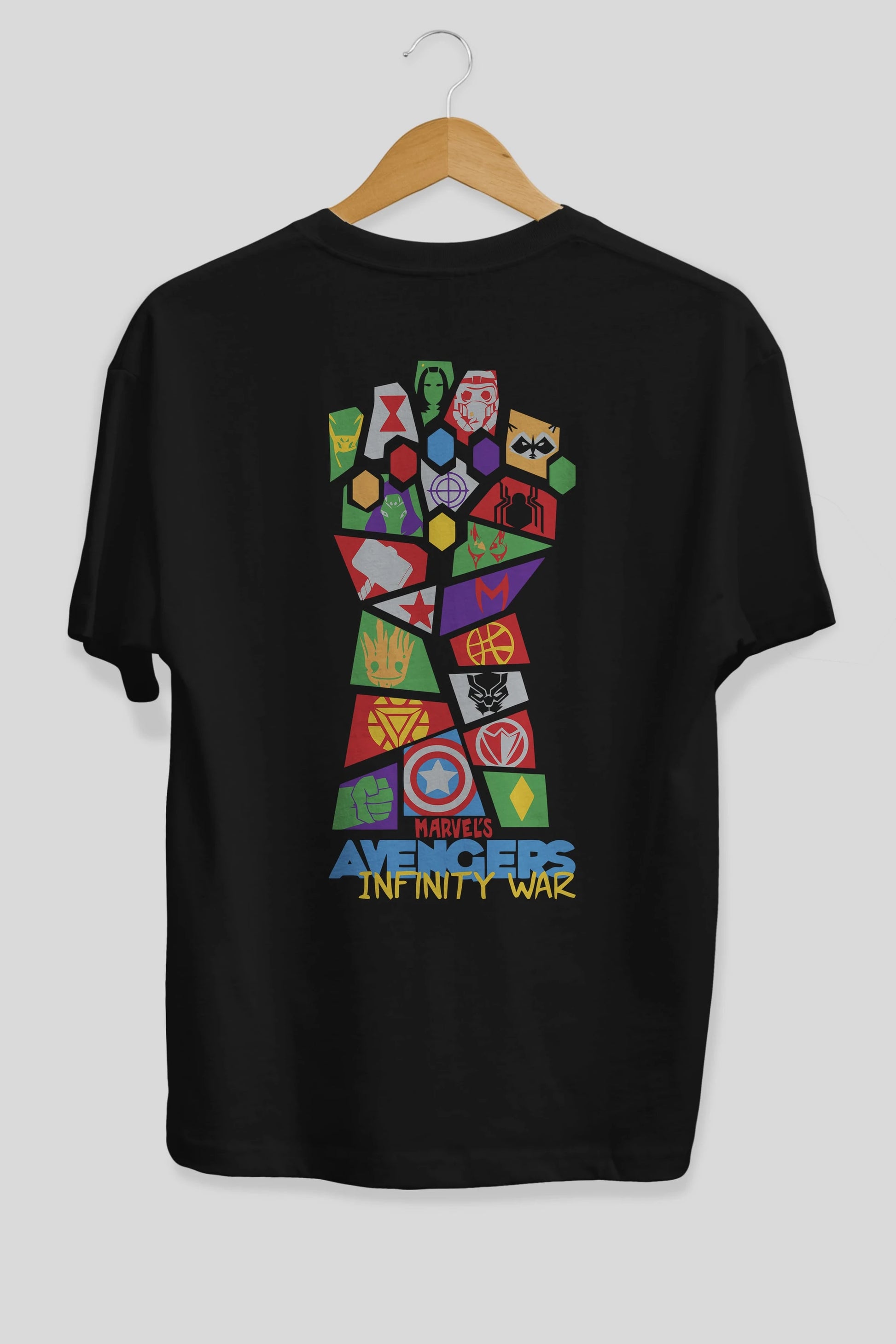 The Avengers Arka Baskılı Oversize t-shirt Erkek Kadın Unisex %100 Pamuk Bisiklet Yaka tişort