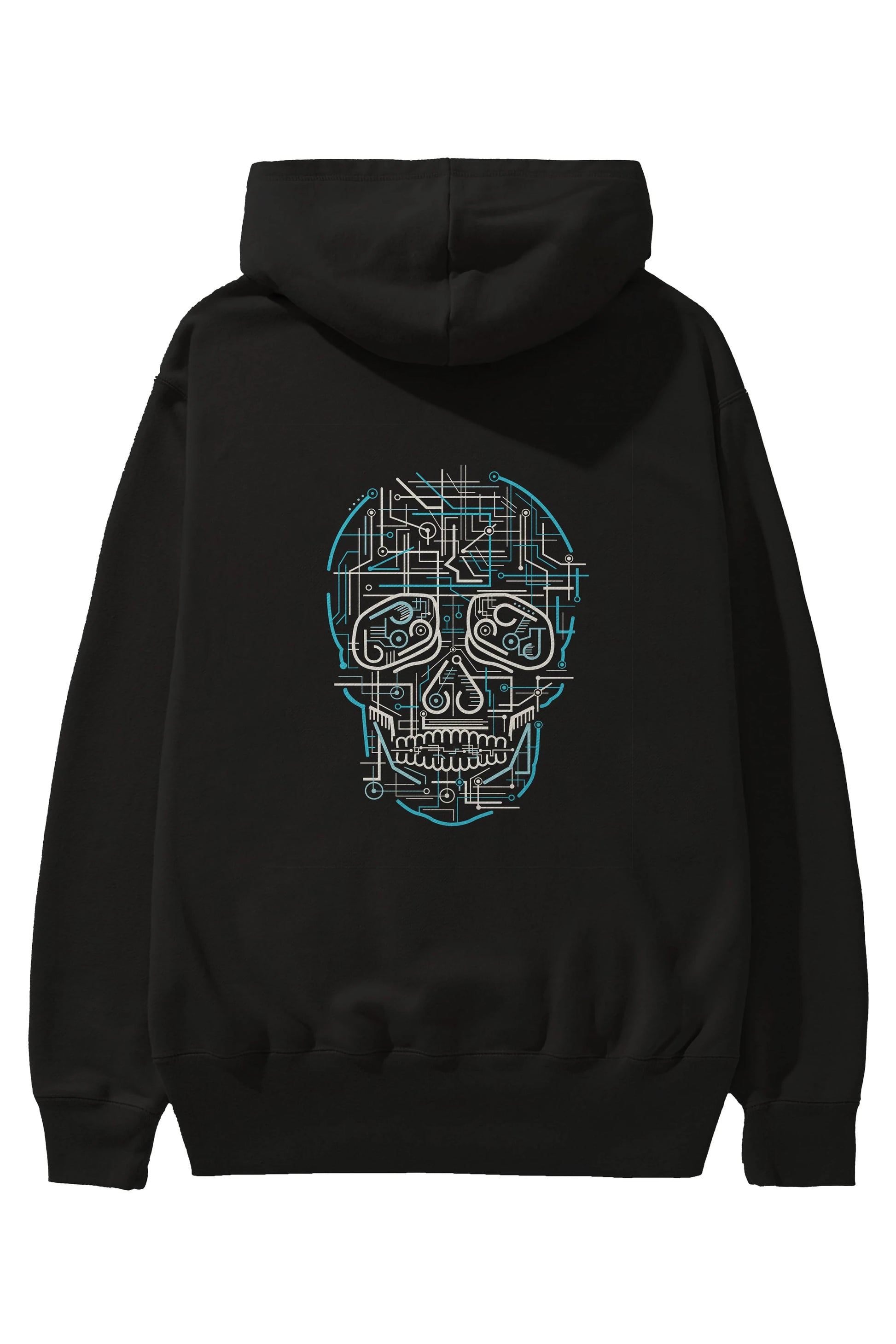 Electric Skull Arka Baskılı Hoodie Oversize Kapüşonlu Sweatshirt Erkek Kadın Unisex