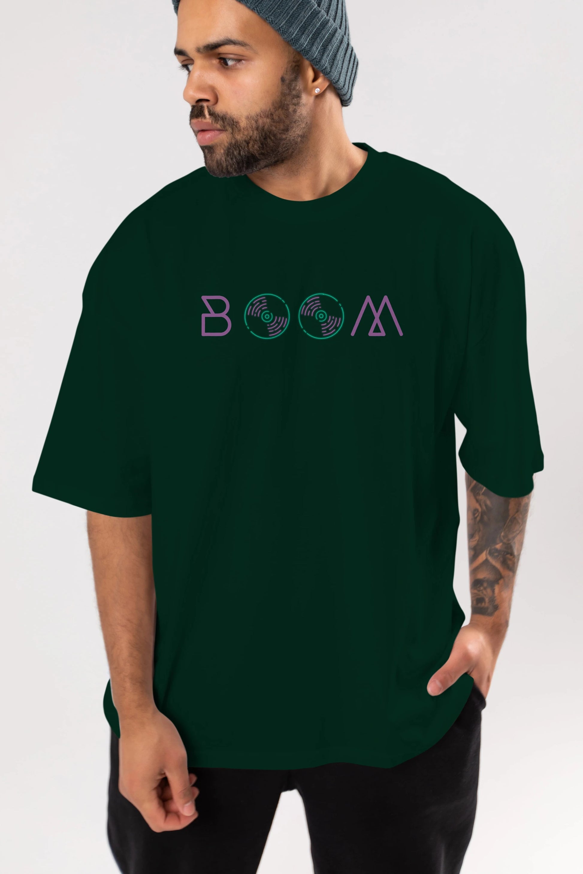Boom 2 Ön Baskılı Oversize t-shirt Erkek Kadın Unisex