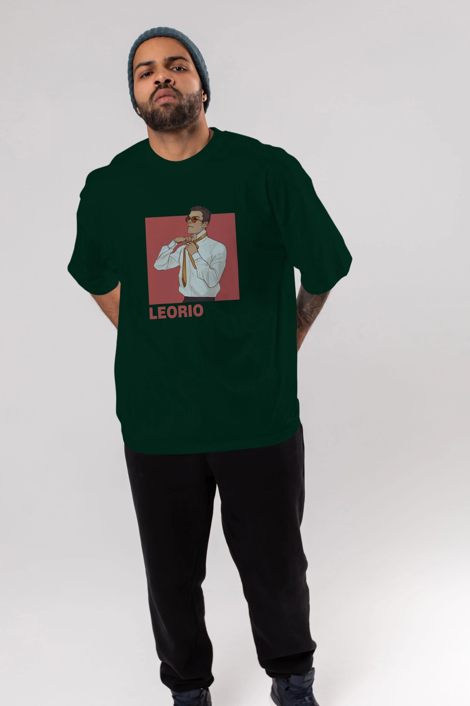 Leorio Paladiknight 5 Anime Ön Baskılı Oversize t-shirt %100 pamuk Erkek Kadın Unisex