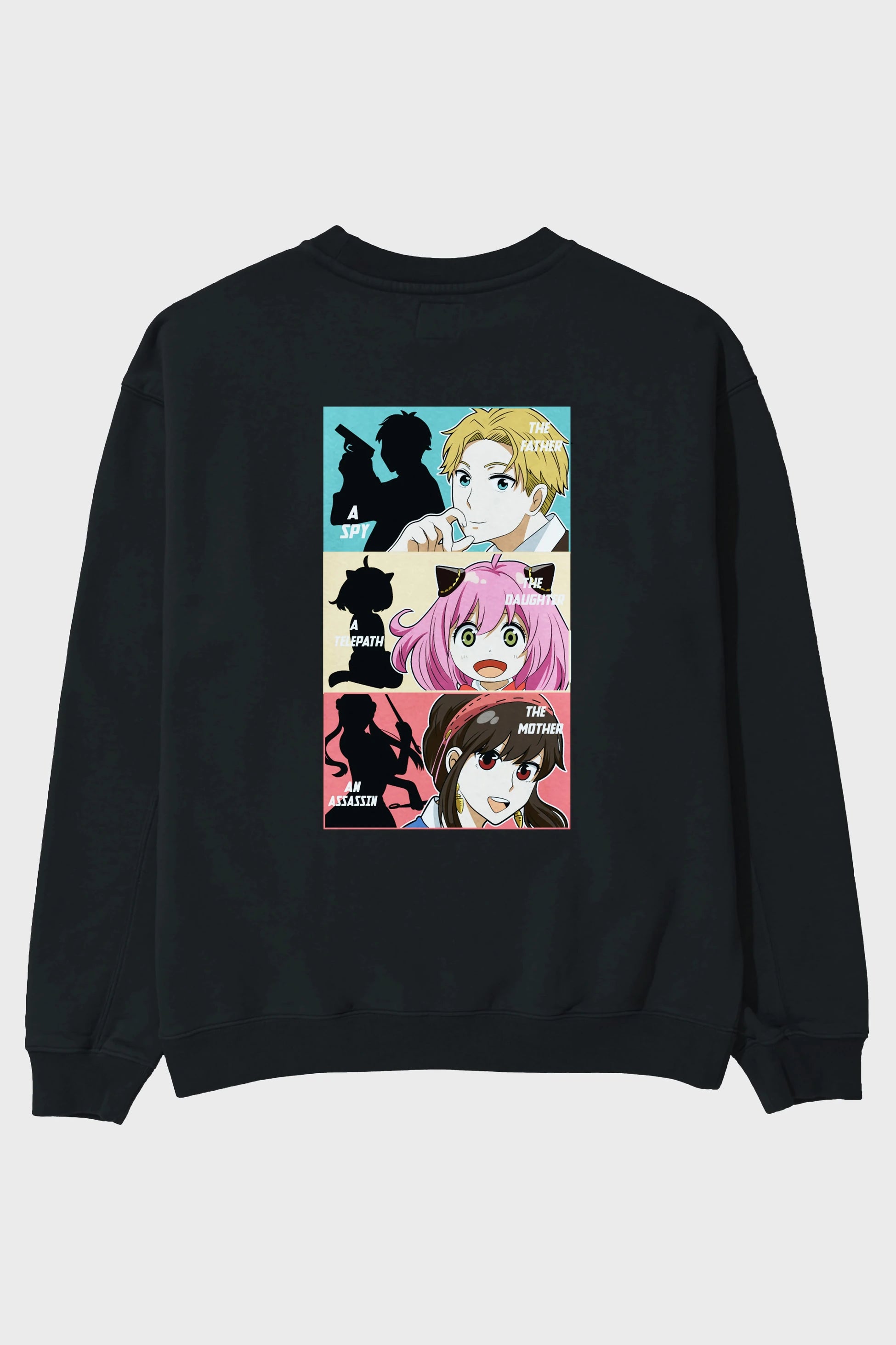 SPY X FAMILY Anime Arka Baskılı Oversize Sweatshirt Erkek Kadın Unisex