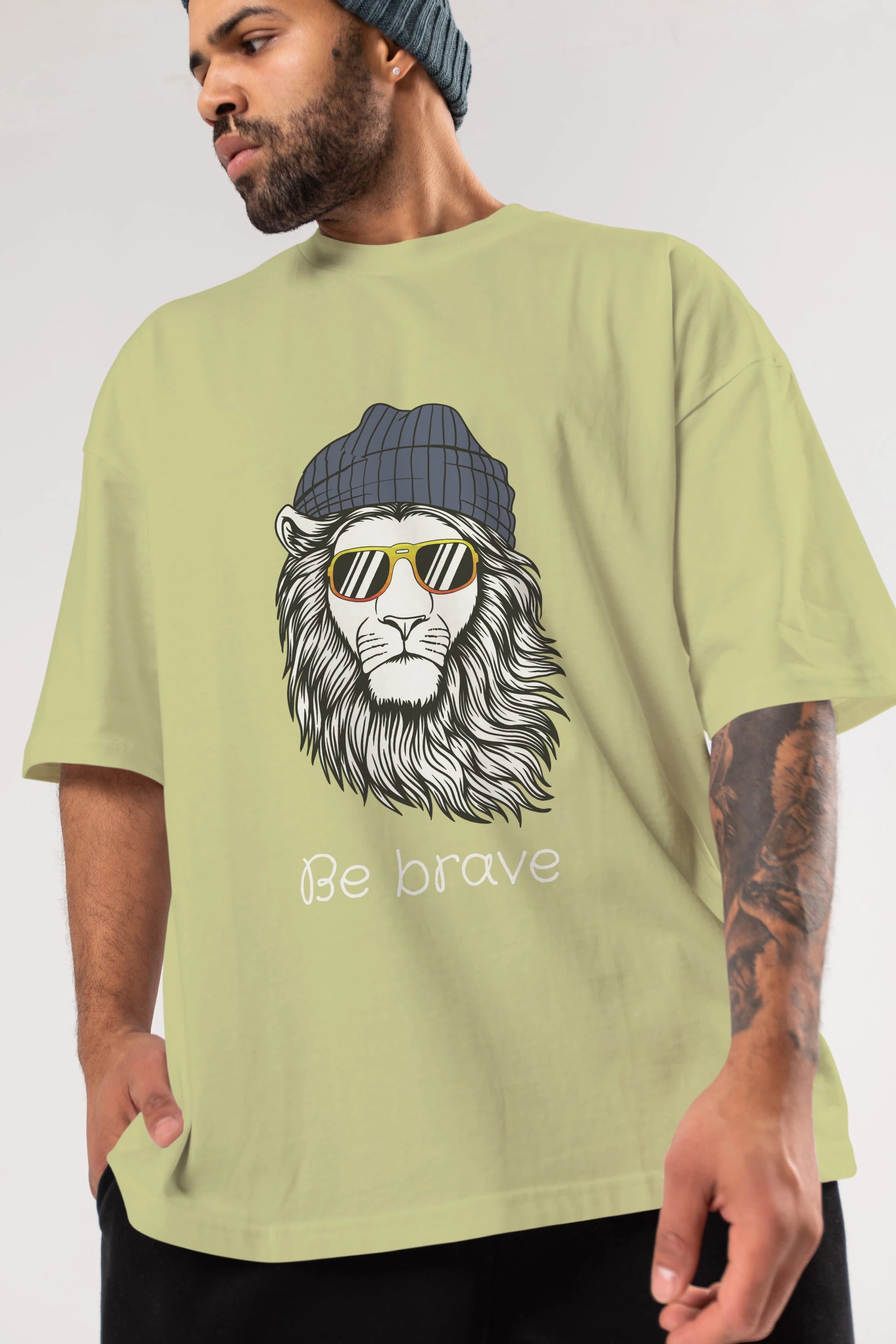 Be Brave Ön Baskılı Oversize t-shirt Erkek Kadın Unisex