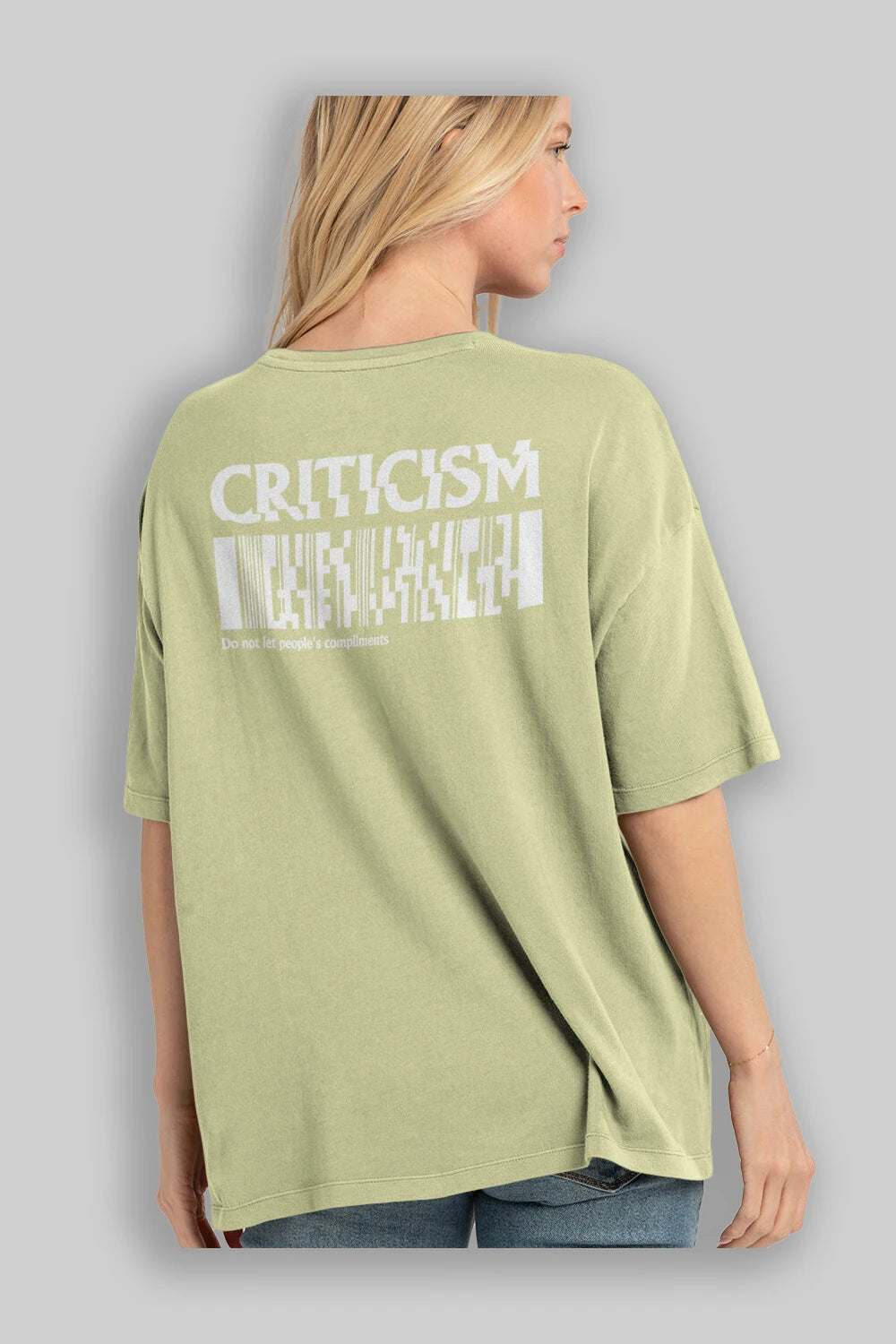 Criticism Streetwear Arka Baskılı Oversize t-shirt Erkek Kadın Unisex