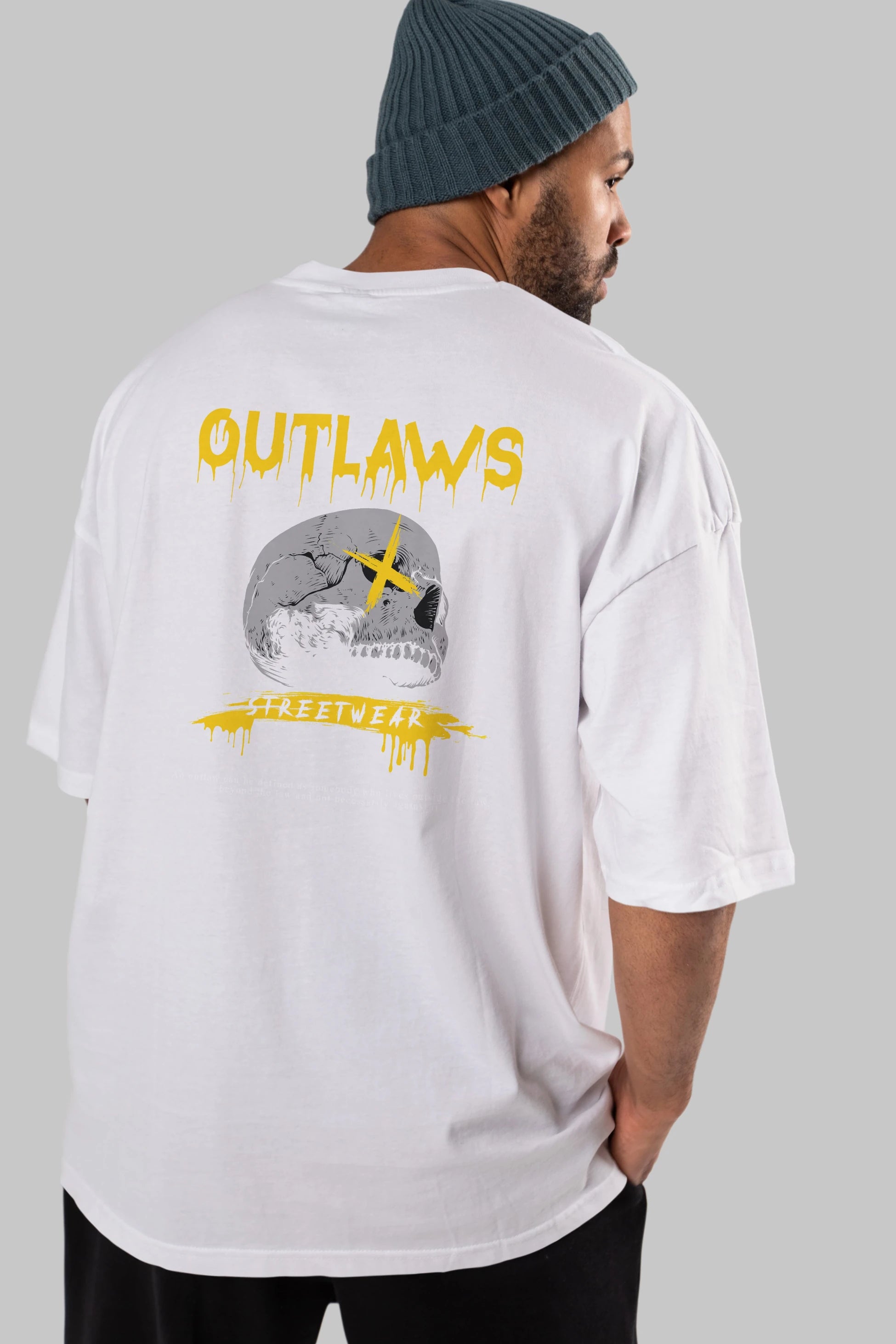 Outlaws Streetwear Arka Baskılı Oversize t-shirt Erkek Kadın Unisex