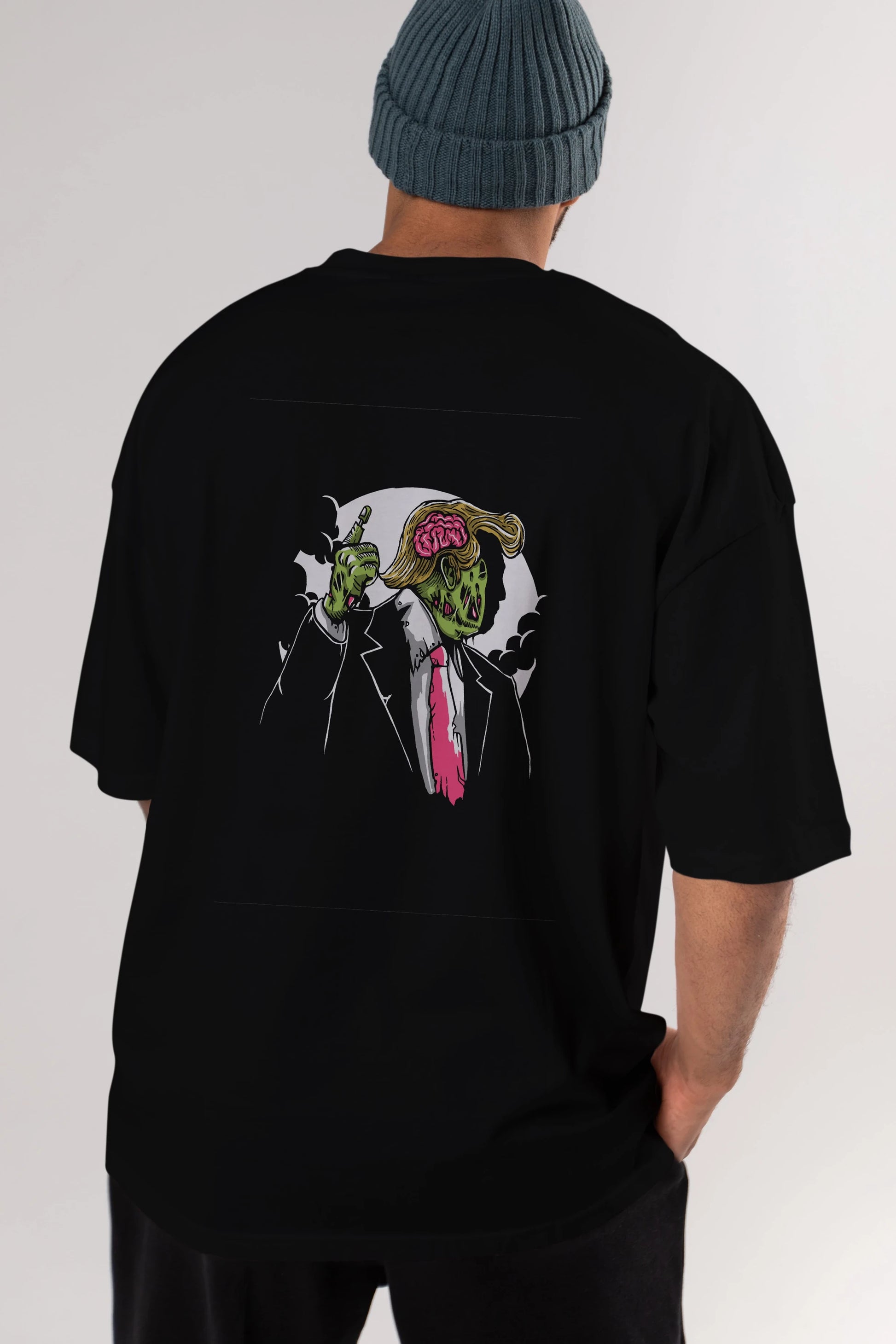 Make Zombie Great Again Arka Baskılı Oversize t-shirt Erkek Kadın Unisex %100 Pamuk