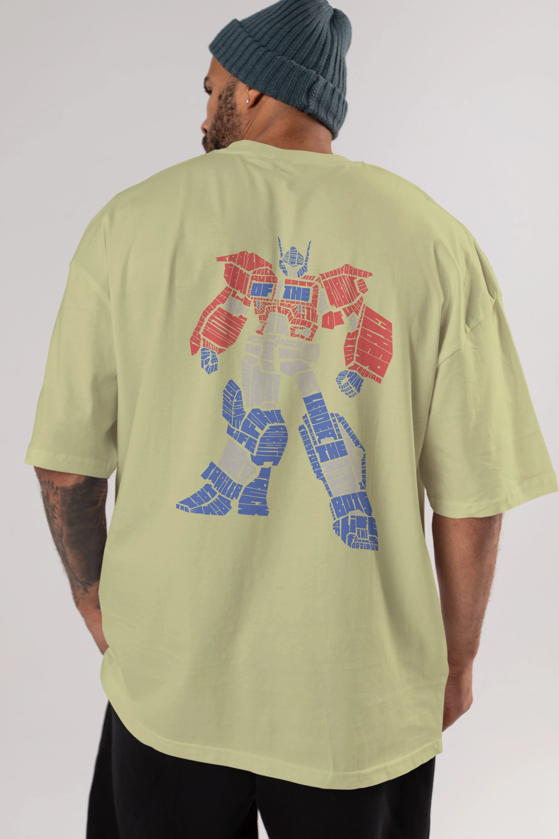 Optimus Prime Arka Baskılı Oversize t-shirt %100 pamuk Erkek Kadın Unisex
