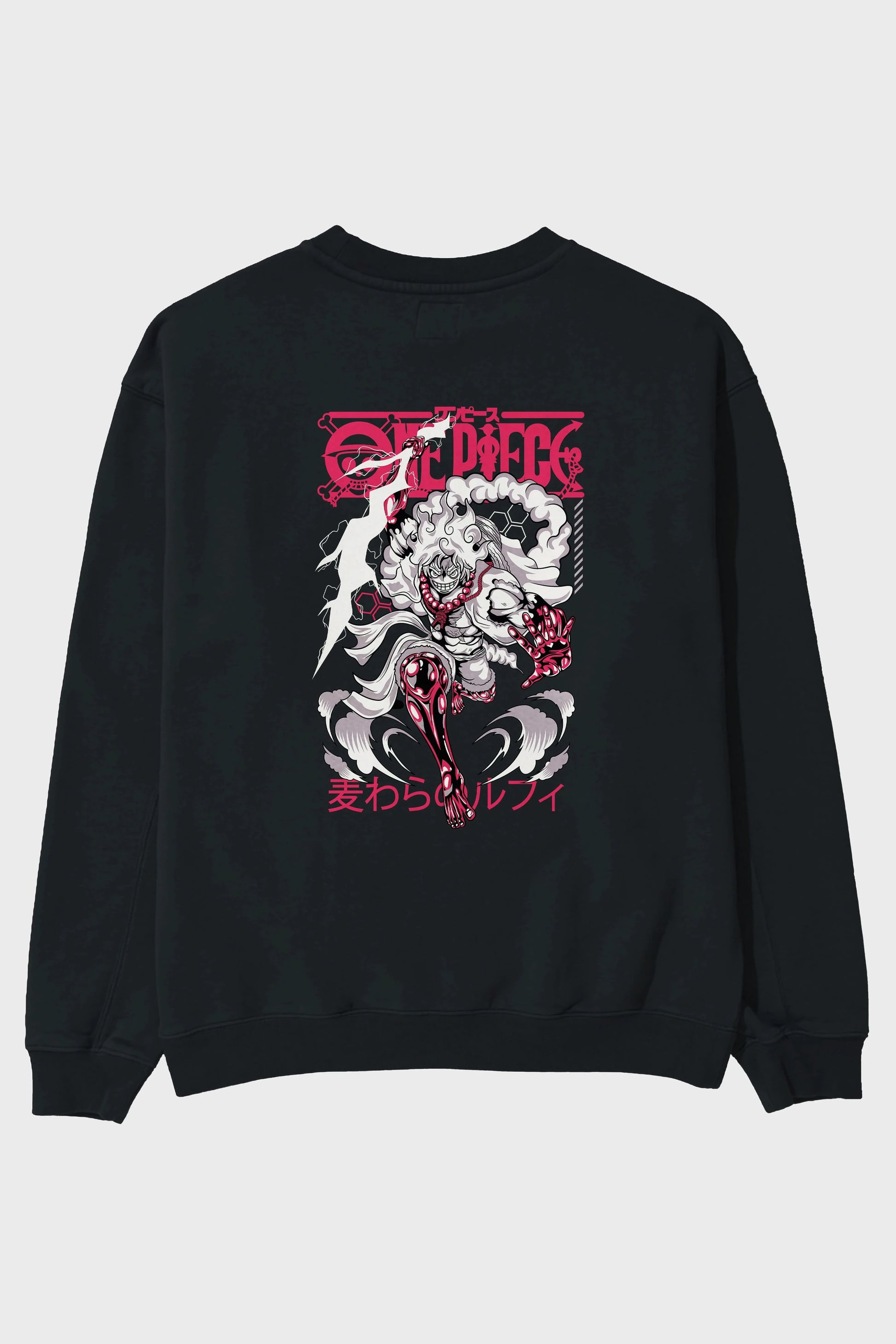 MONKEY D. LUFF-ONE PIECE 1 Anime Arka Baskılı Oversize Sweatshirt Erkek Kadın Unisex