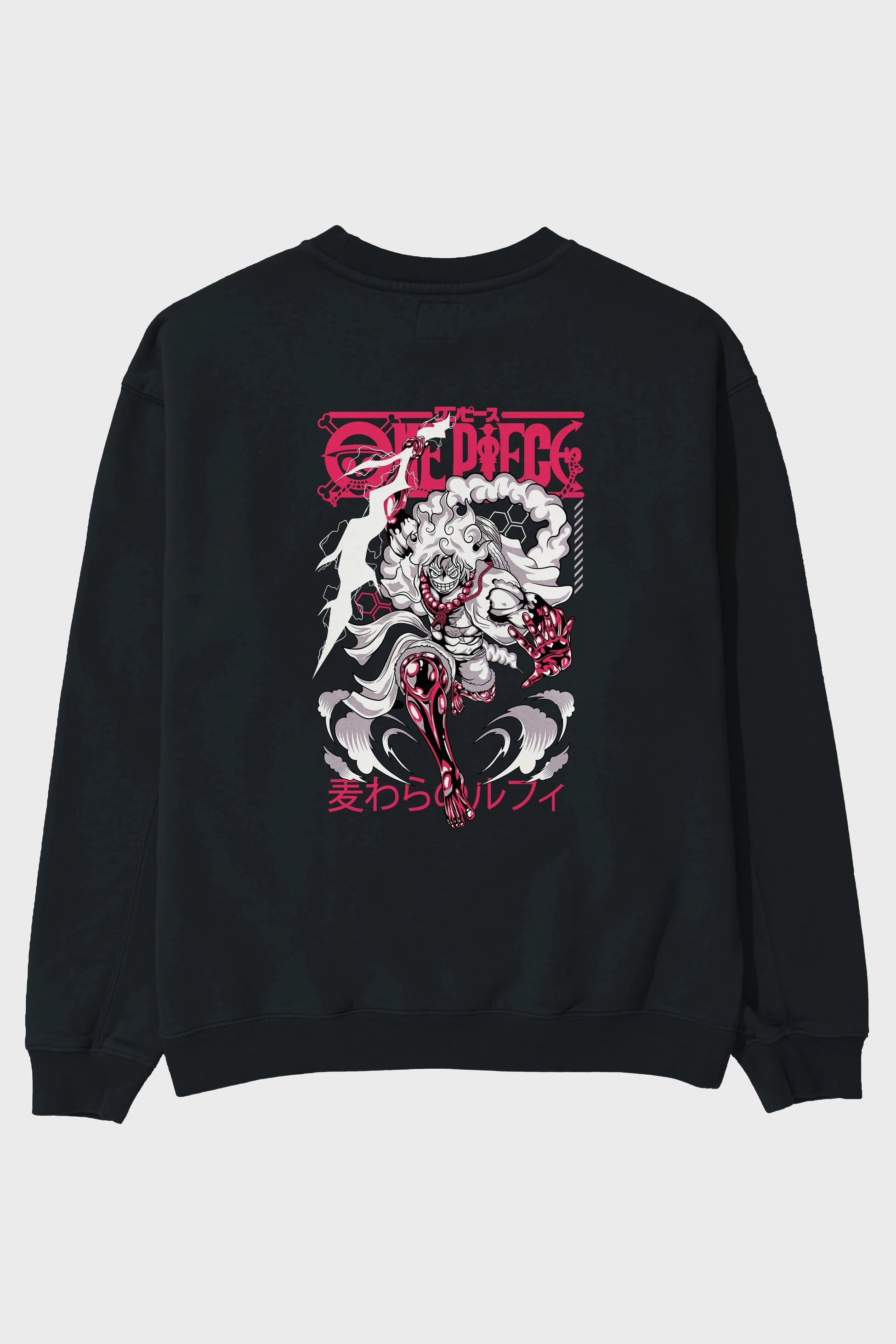 MONKEY D. LUFF-ONE PIECE 1 Anime Arka Baskılı Oversize Sweatshirt Erkek Kadın Unisex