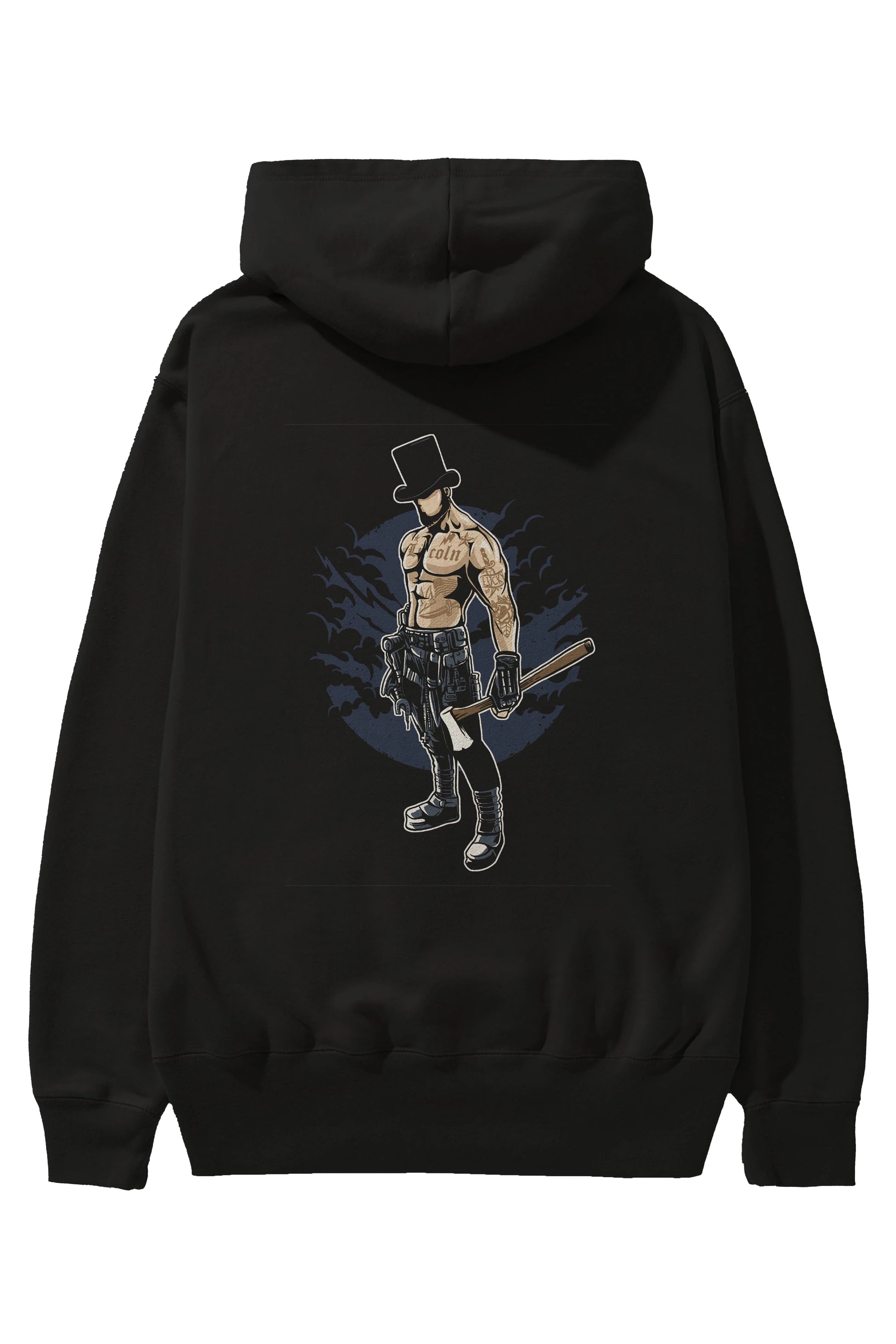 Lincoln Arka Baskılı Hoodie Oversize Kapüşonlu Sweatshirt Erkek Kadın Unisex