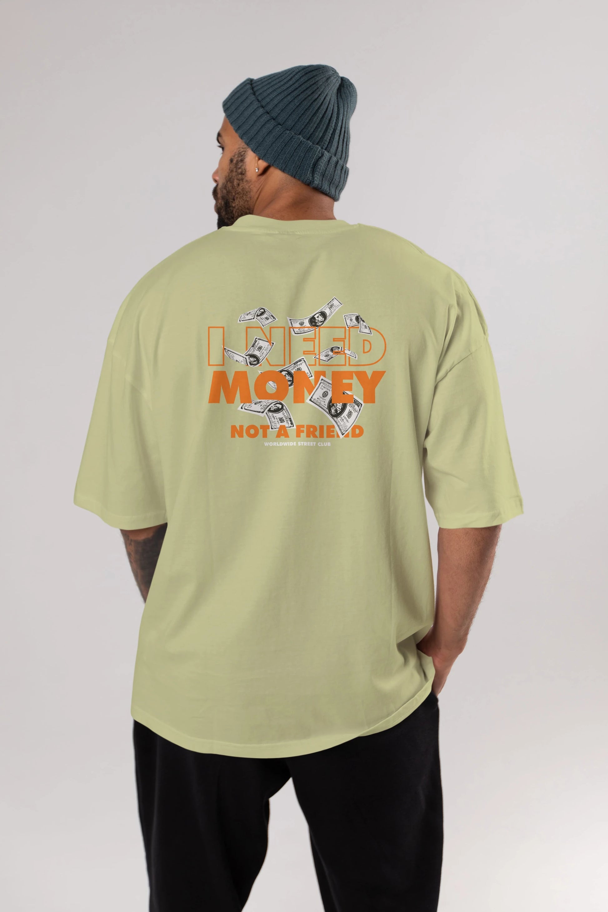 I Need Money Arka Baskılı Oversize t-shirt Erkek Kadın Unisex