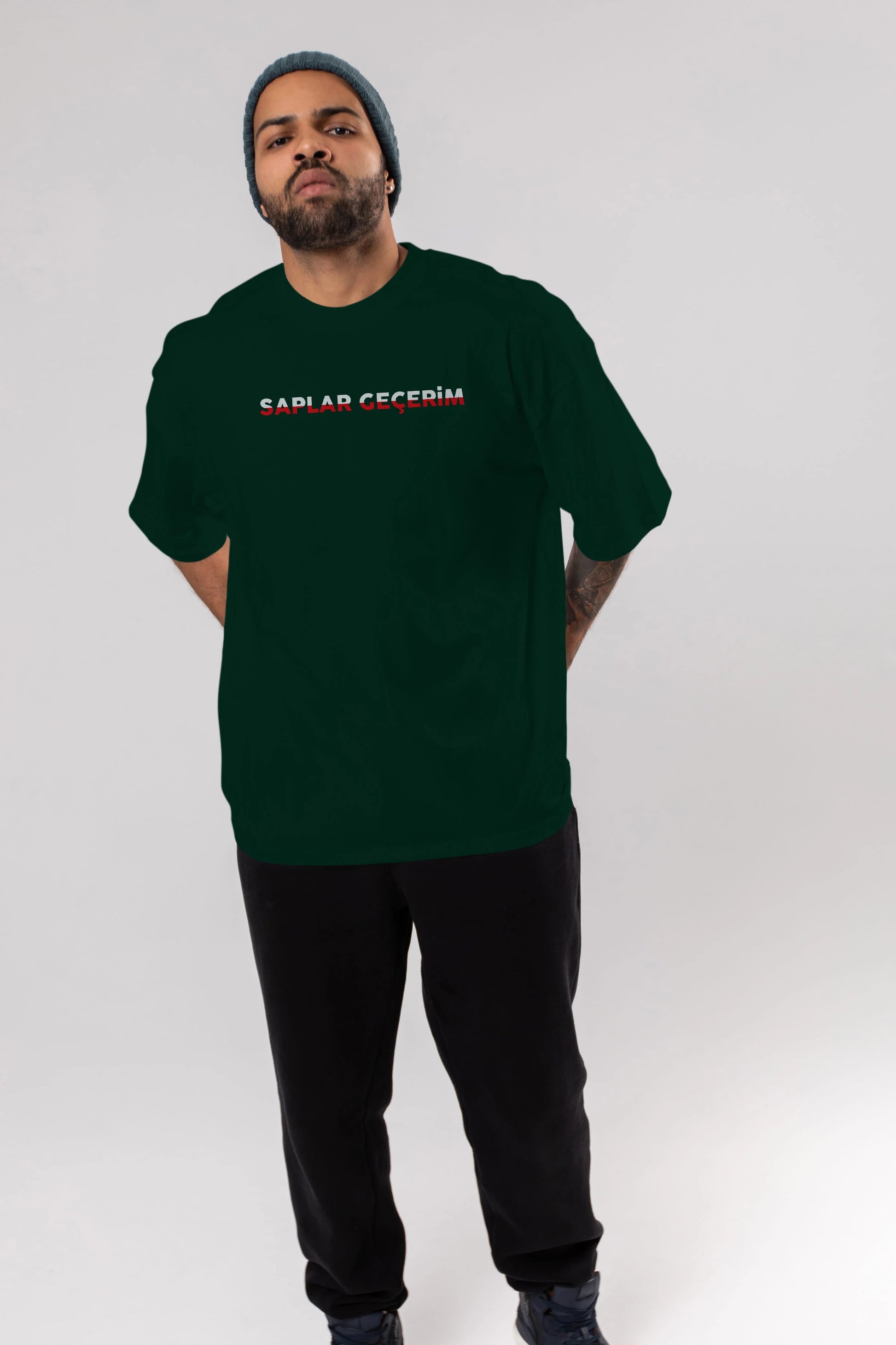Saplar Geçerim Ön Baskılı Oversize t-shirt %100 pamuk Erkek Kadın Unisex