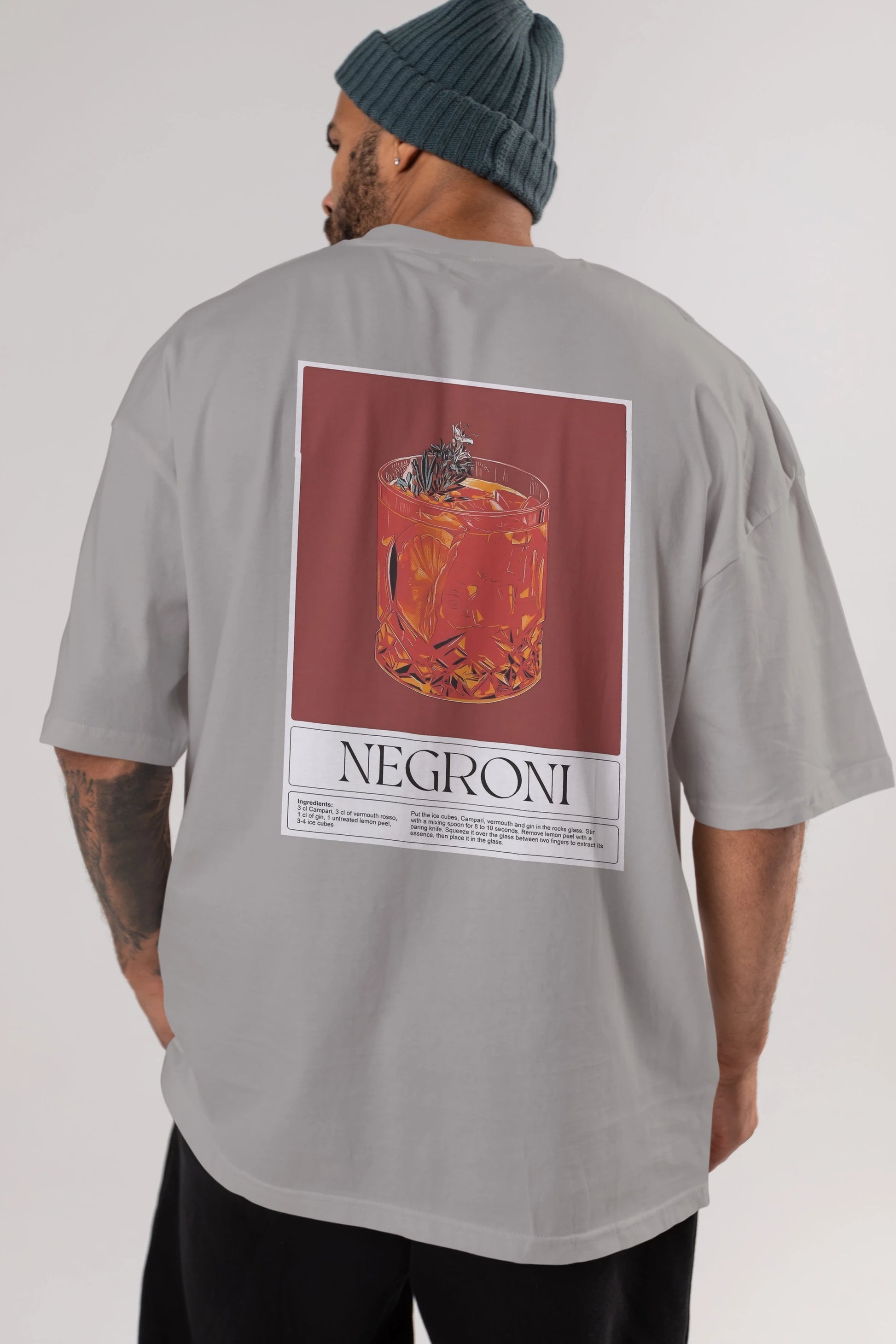 Negroni 2 Arka Baskılı Oversize t-shirt Erkek Kadın Unisex %100 Pamuk Bisiklet Yaka tişort