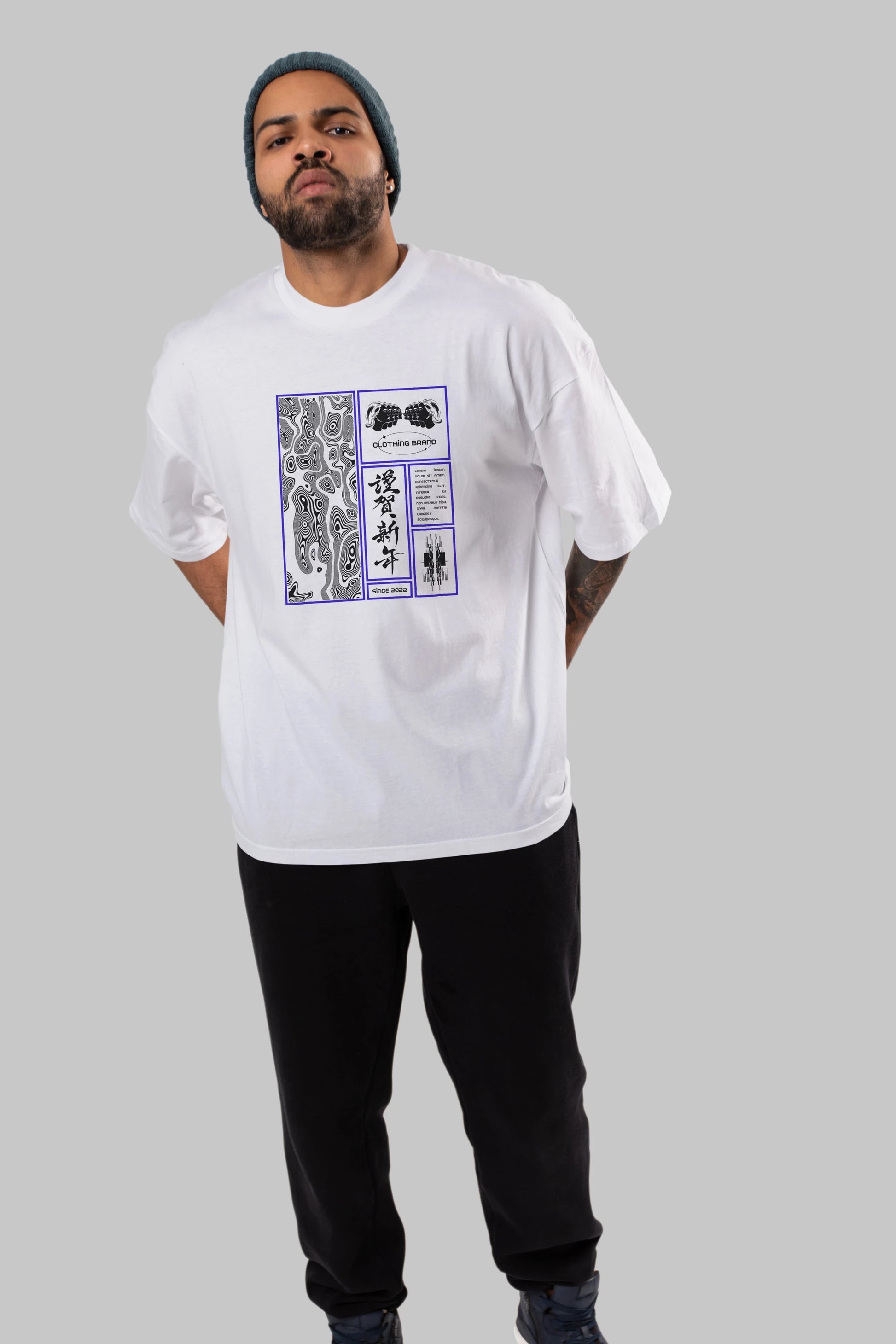 Neon Japanese Streetwear Ön Baskılı Oversize t-shirt Erkek Kadın Unisex