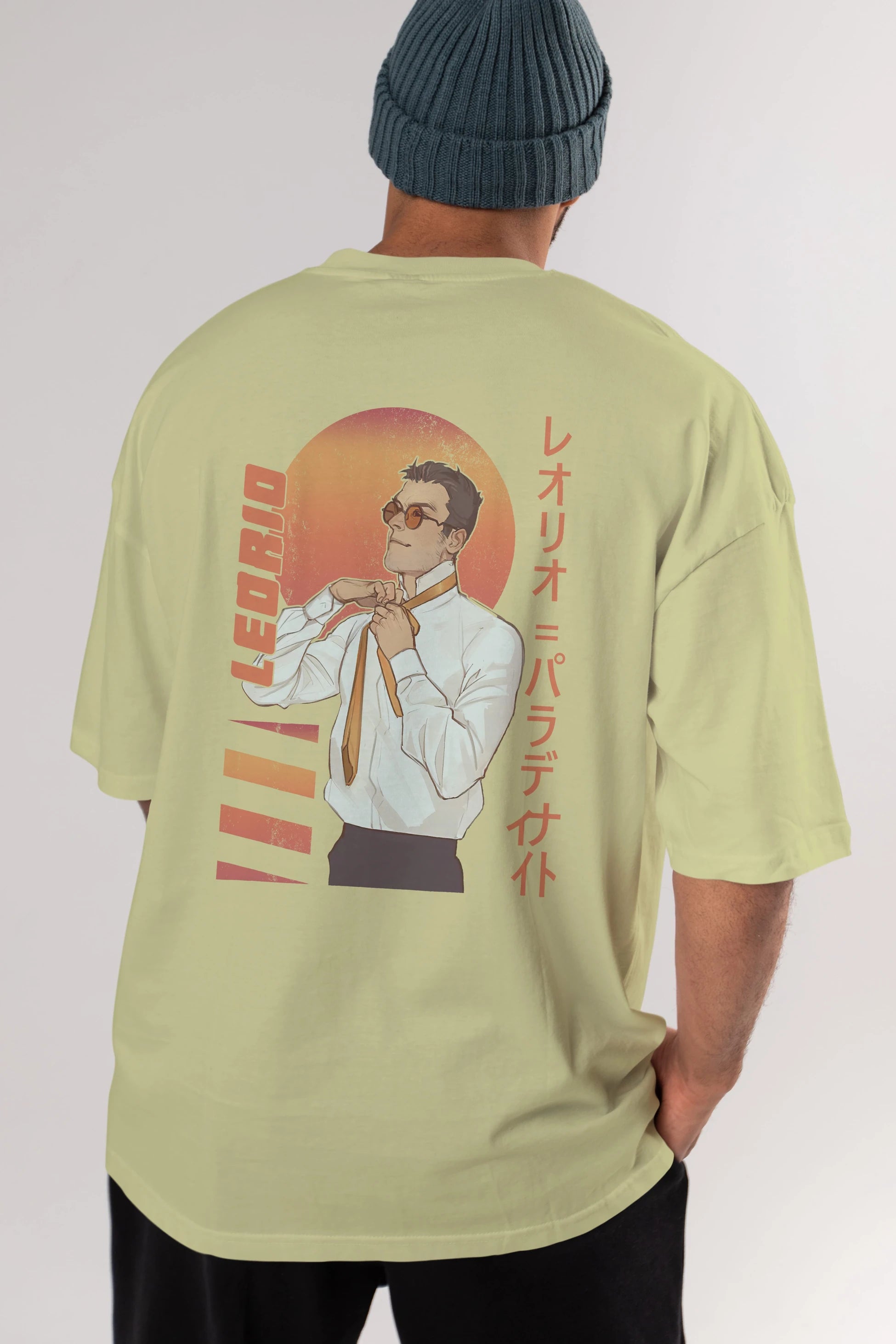 Leorio Paladiknight 5 (2) Anime Arka Baskılı Oversize t-shirt Erkek Kadın Unisex