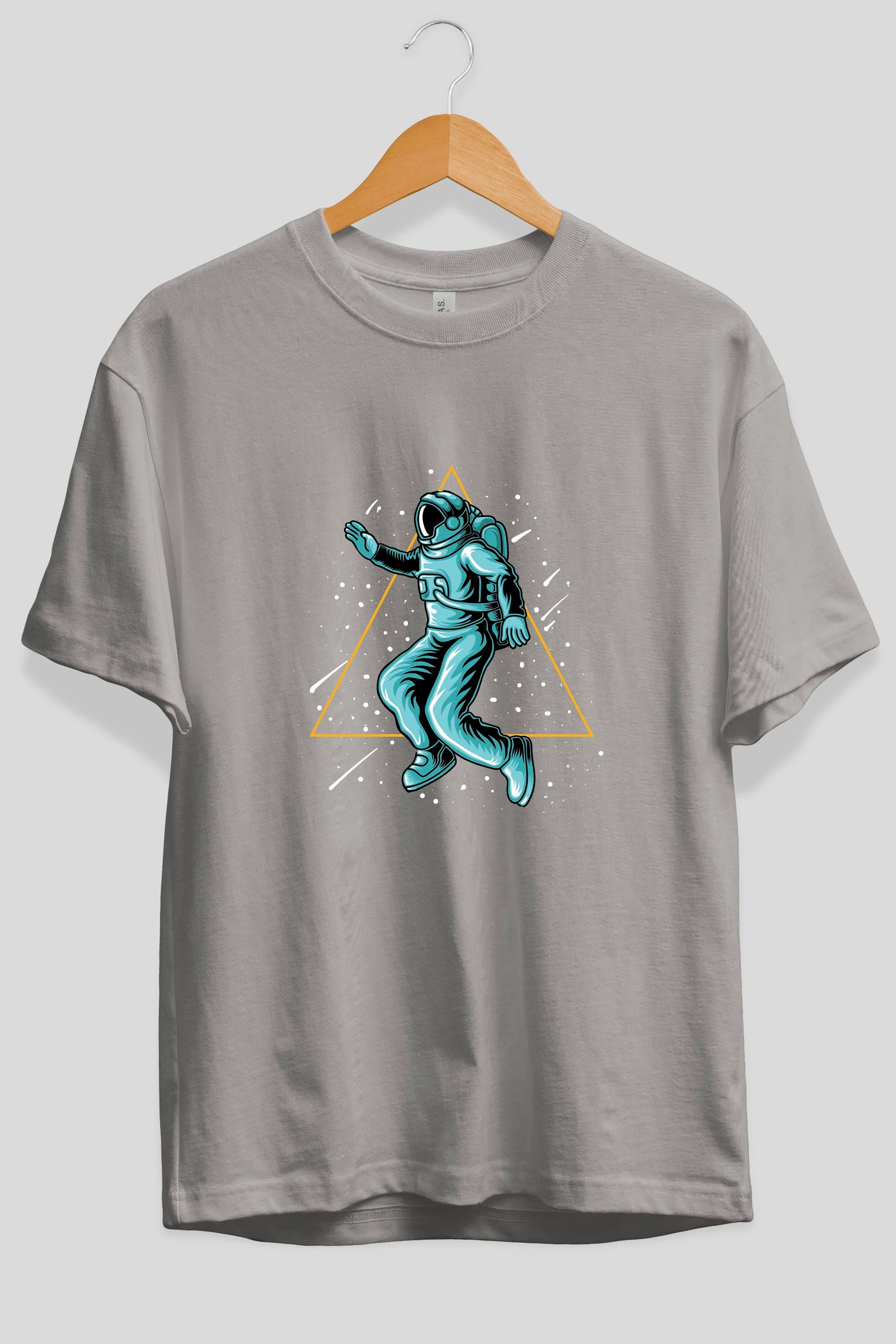 Astronaut Starry Triangle Ön Baskılı Oversize t-shirt Erkek Kadın Unisex