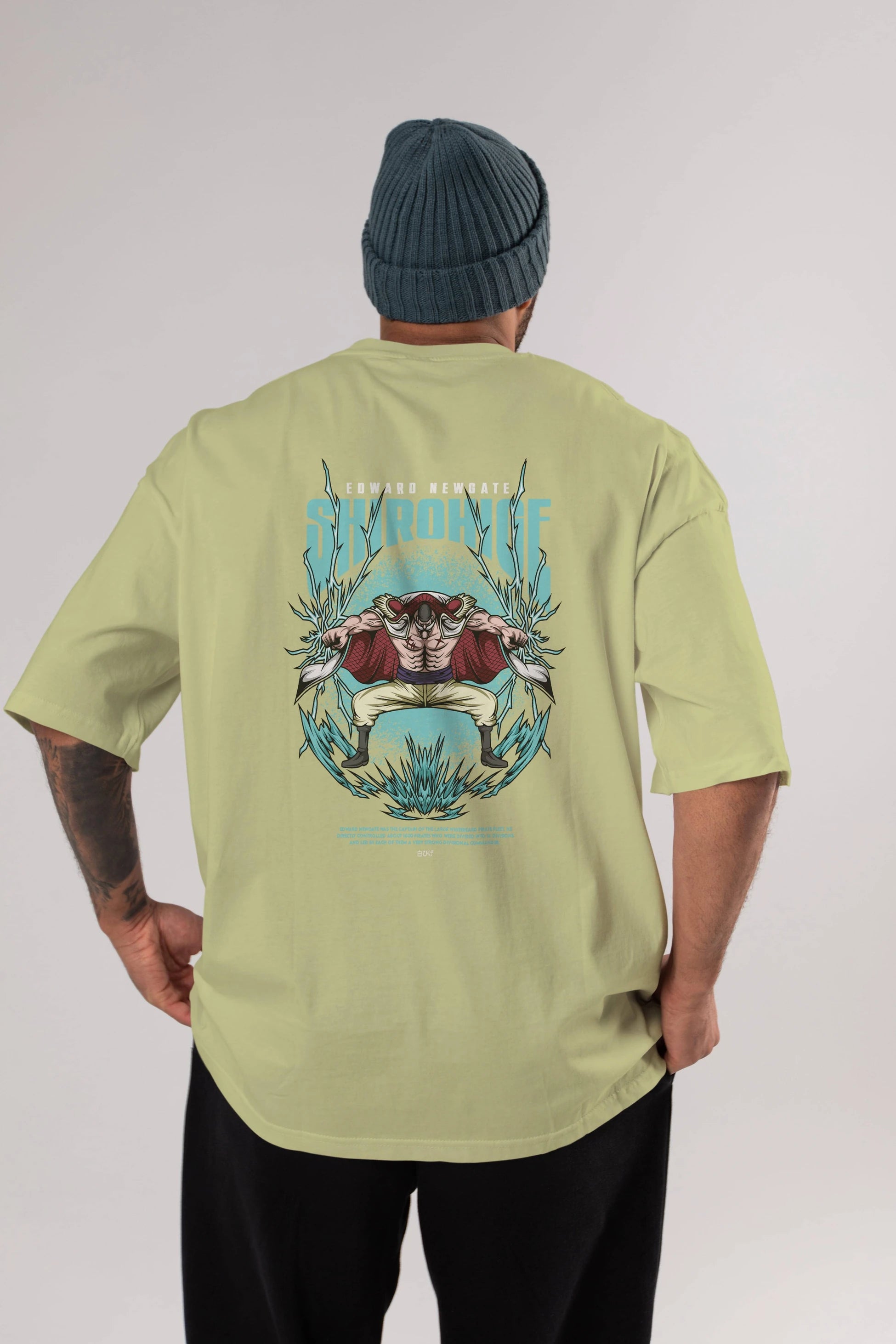 Shirohige Anime Arka Baskılı Oversize t-shirt Erkek Kadın Unisex