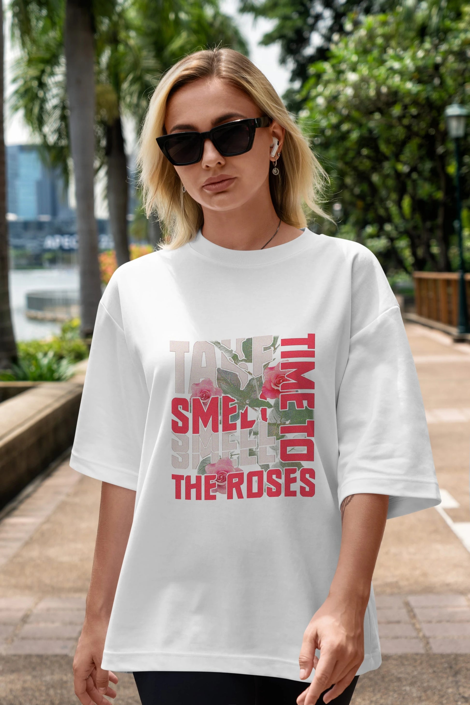 Take time to smell the roses Ön Baskılı Oversize t-shirt Erkek Kadın Unisex