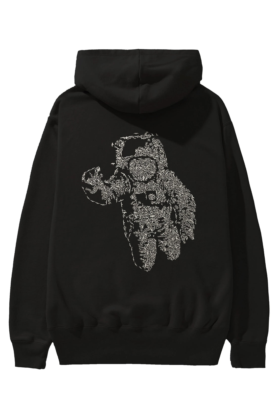 Flying Astronaut Arka Baskılı Hoodie Oversize Kapüşonlu Sweatshirt Erkek Kadın Unisex