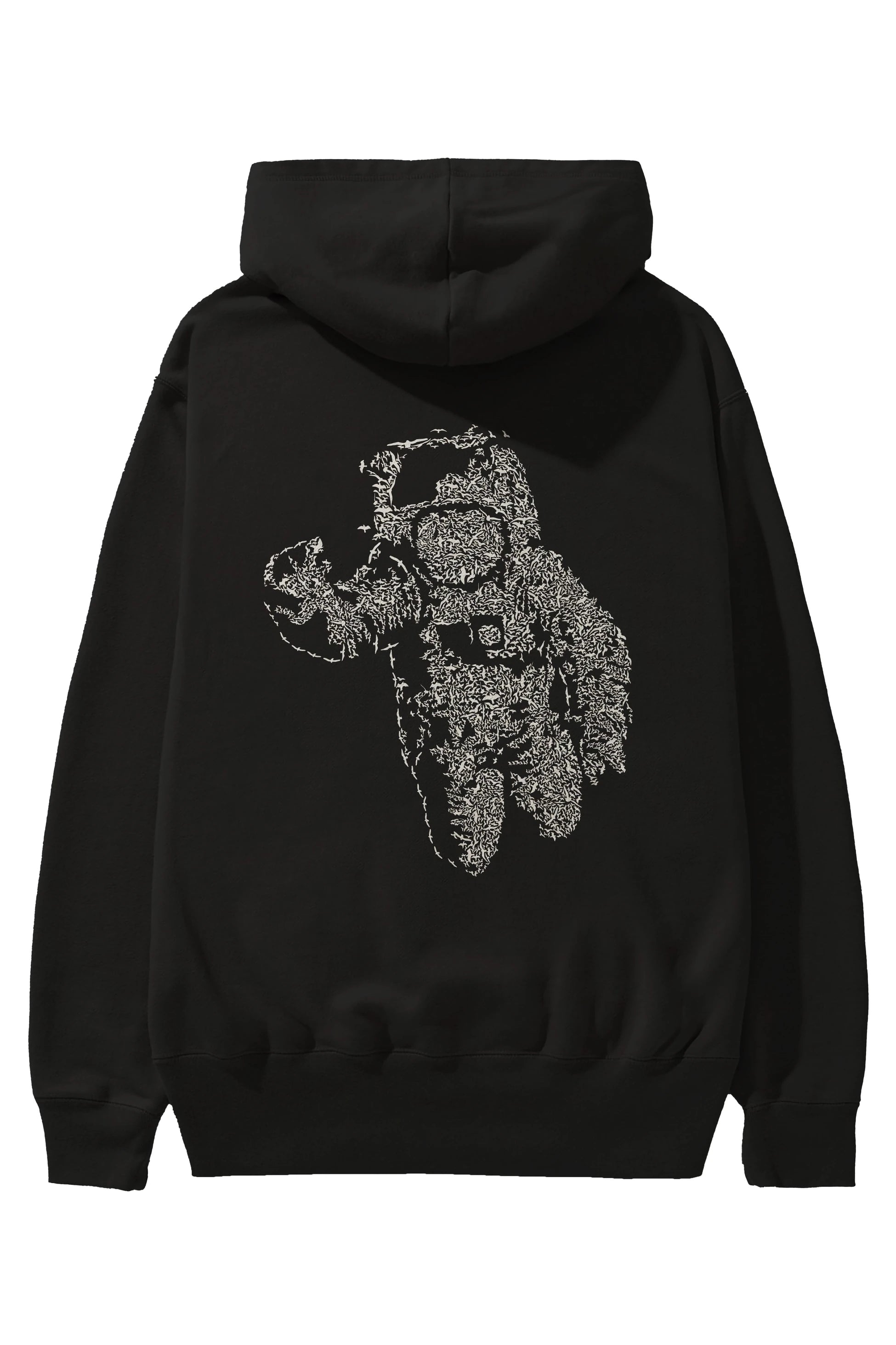 Flying Astronaut Arka Baskılı Hoodie Oversize Kapüşonlu Sweatshirt Erkek Kadın Unisex