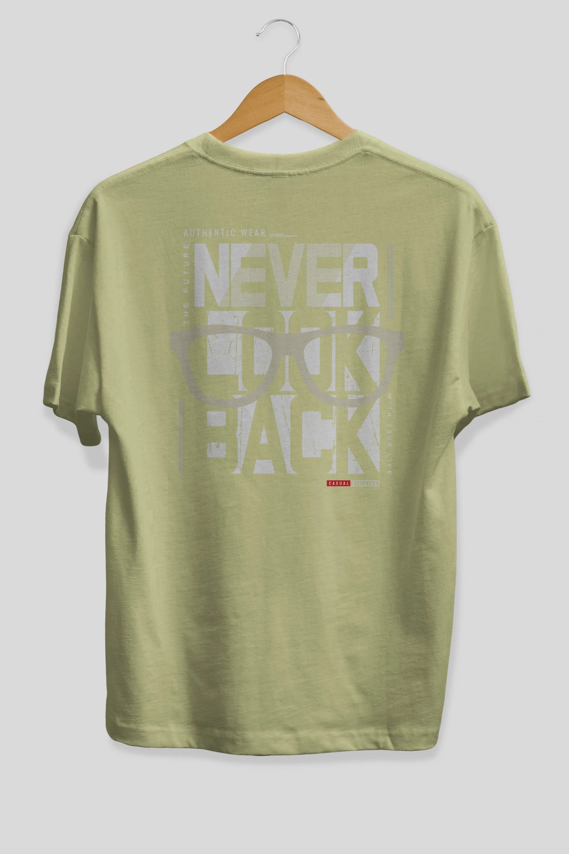 Never Look Back Arka Baskılı Oversize t-shirt Erkek Kadın Unisex