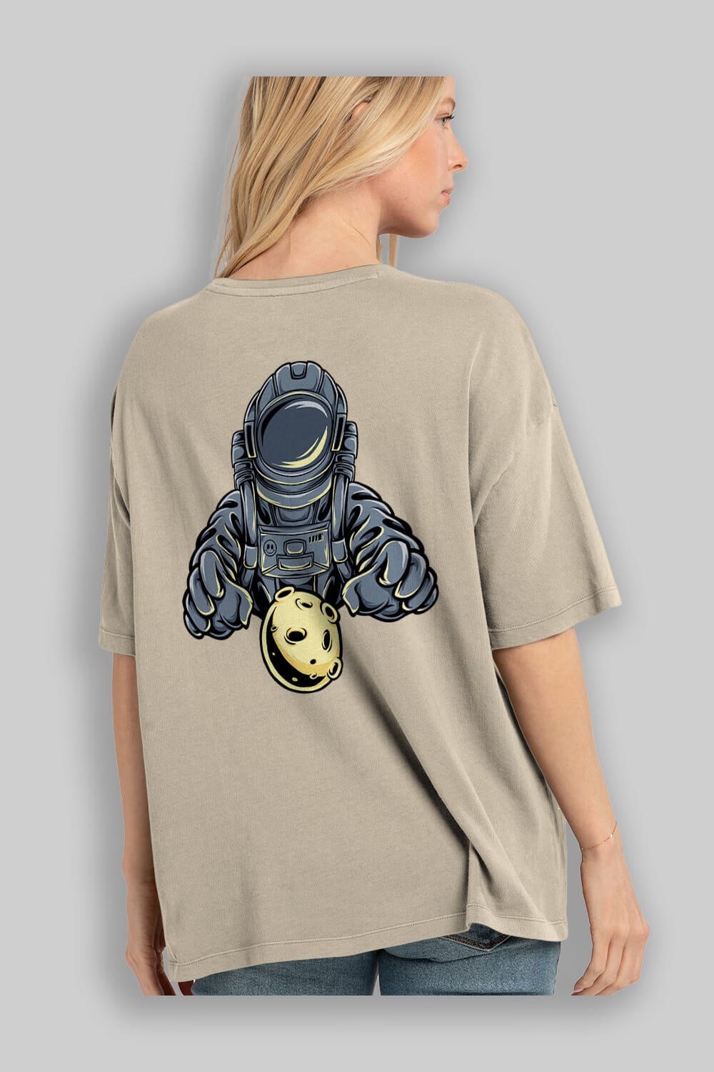 Astromoon tshirt Arka Baskılı Oversize t-shirt Erkek Kadın Unisex