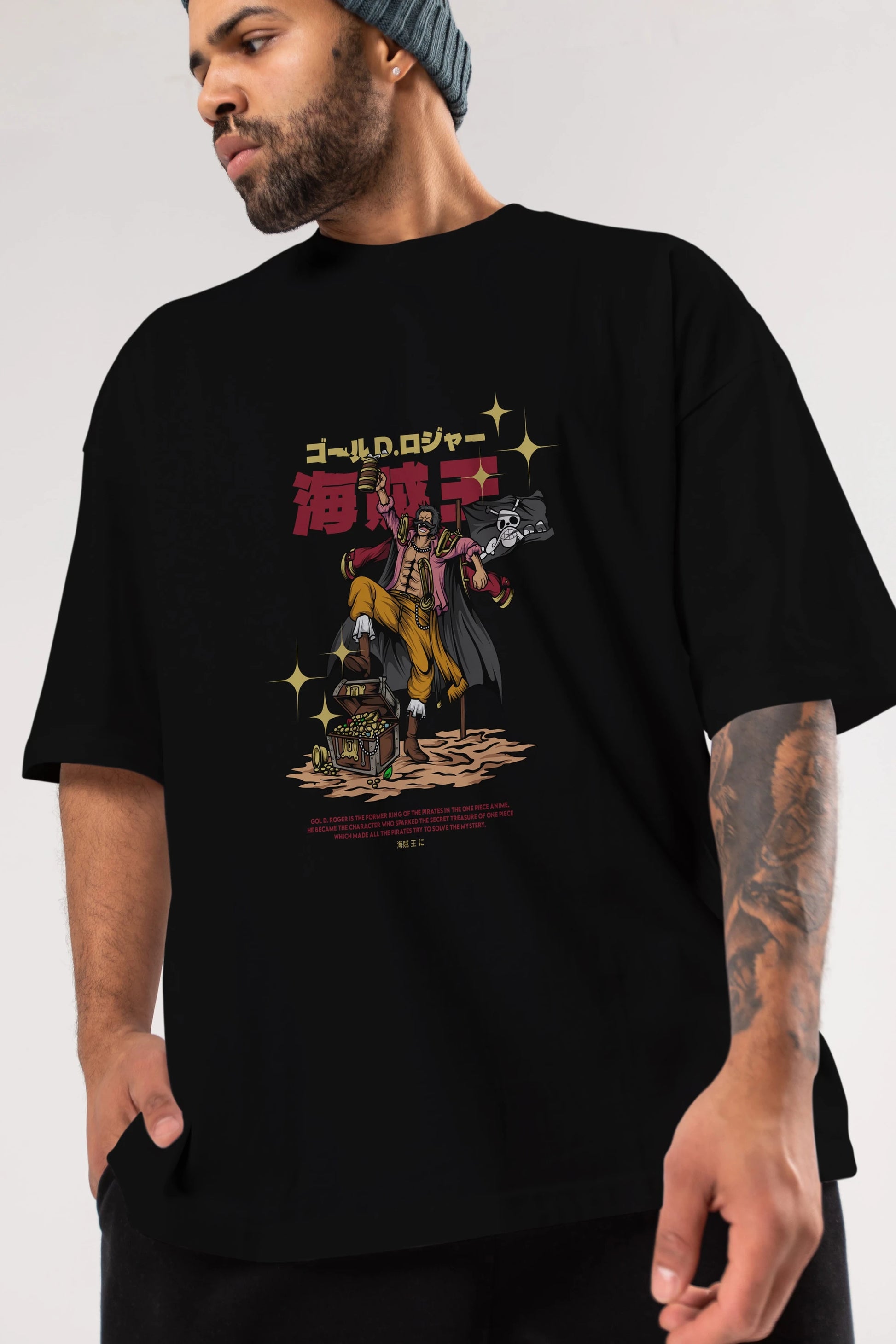 Roger Anime Ön Baskılı Oversize t-shirt %100 pamuk Erkek Kadın Unisex