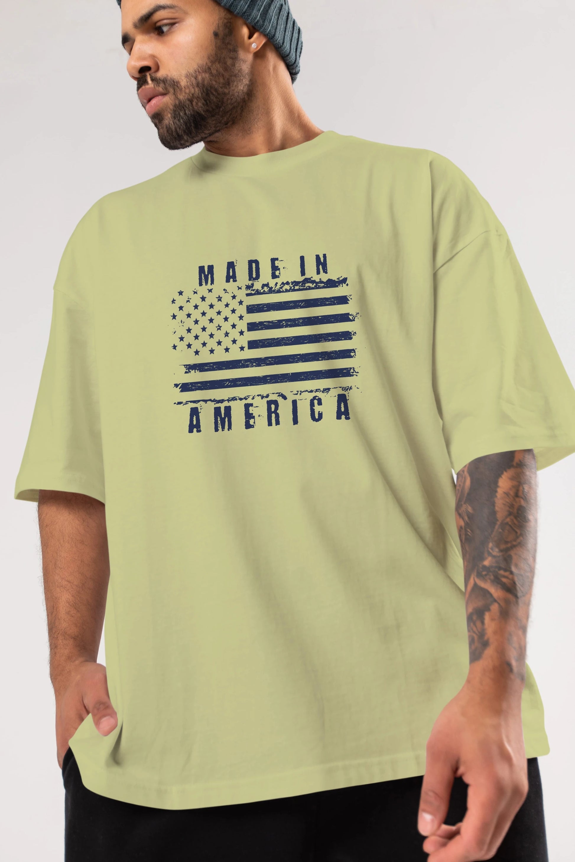 Made in America Ön Baskılı Oversize t-shirt Erkek Kadın Unisex