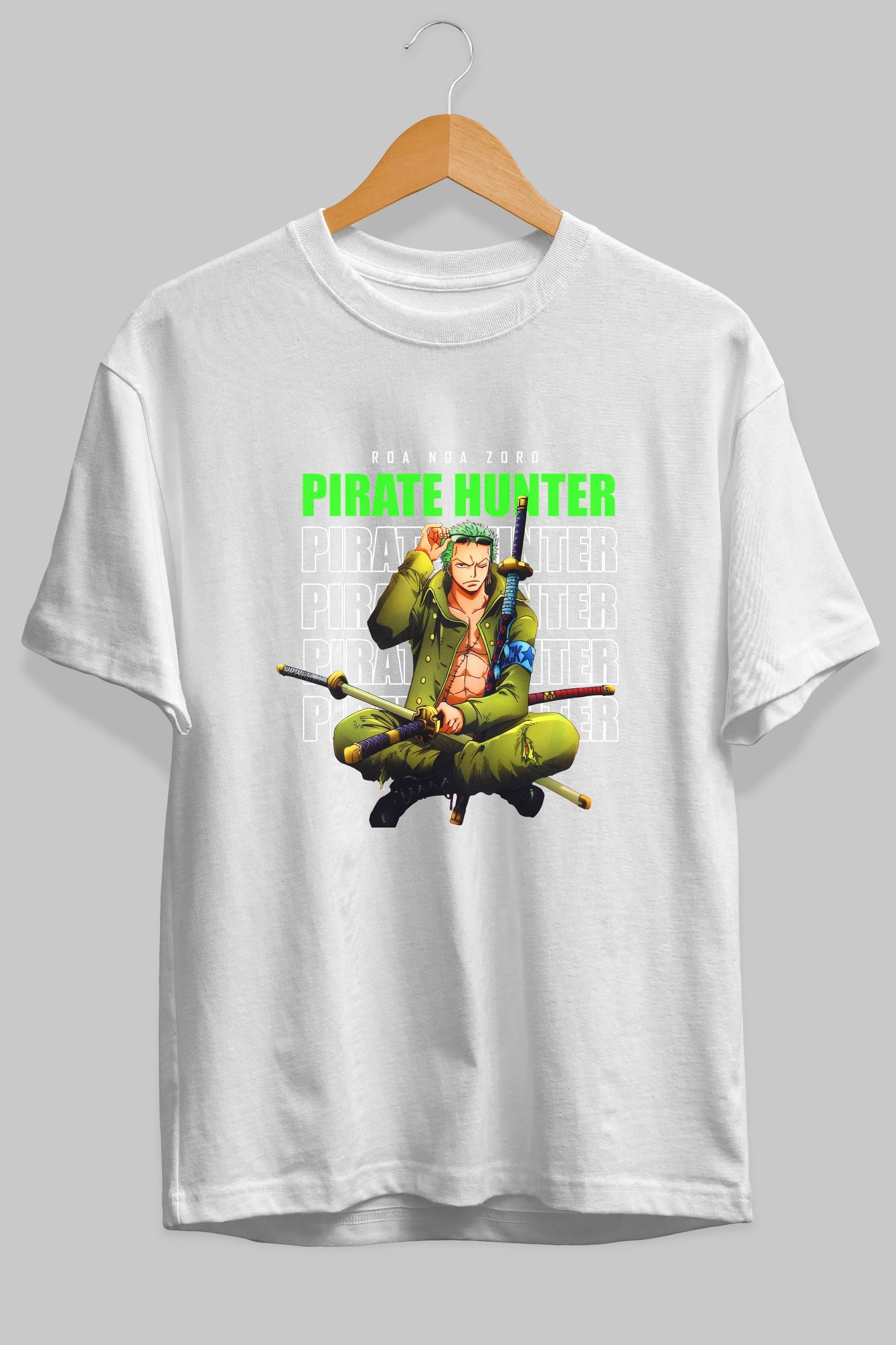 Roronoa Zoro 4 Anime Ön Baskılı Oversize t-shirt Erkek Kadın Unisex