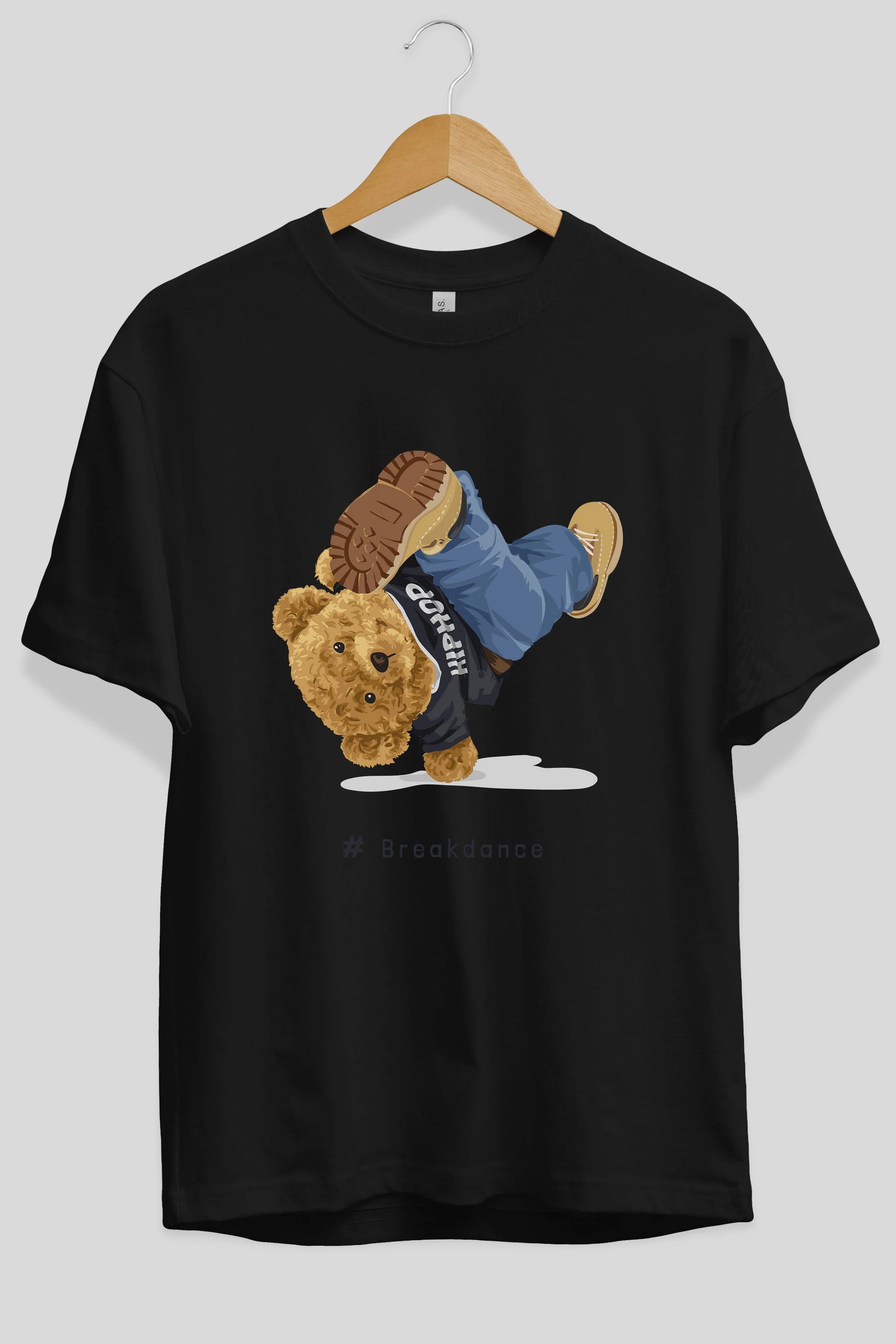 Teddy Bear Breakdance Ön Baskılı Oversize t-shirt Erkek Kadın Unisex %100 Pamuk