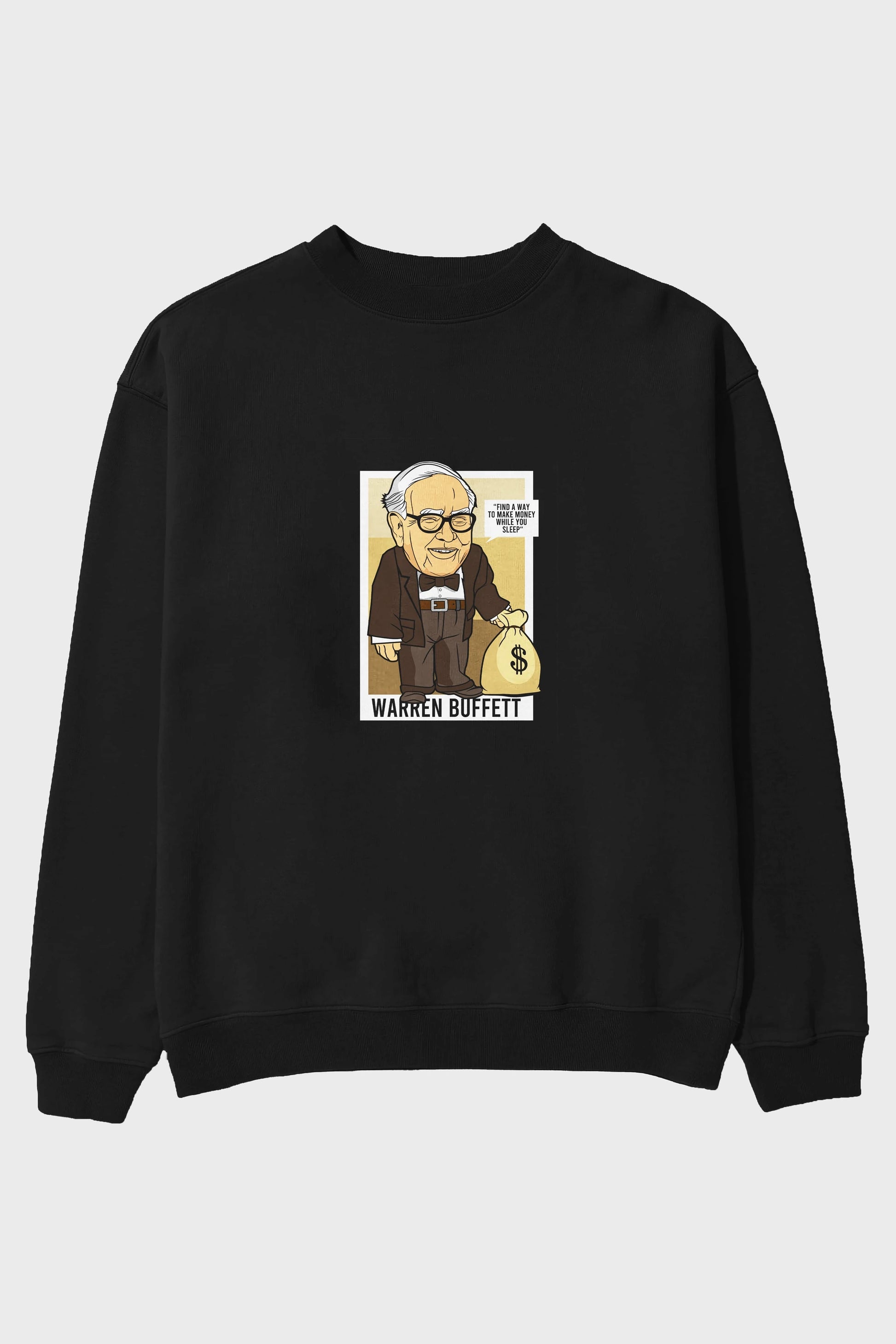 Warren Buffet Up Carl Ön Baskılı Oversize Sweatshirt Erkek Kadın Unisex