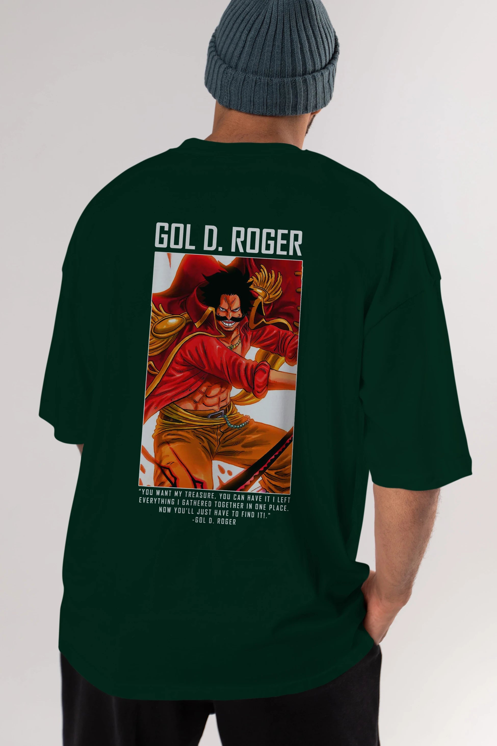 Gol D. Roger Anime Arka Baskılı Oversize t-shirt Erkek Kadın Unisex %100 pamuk tişort