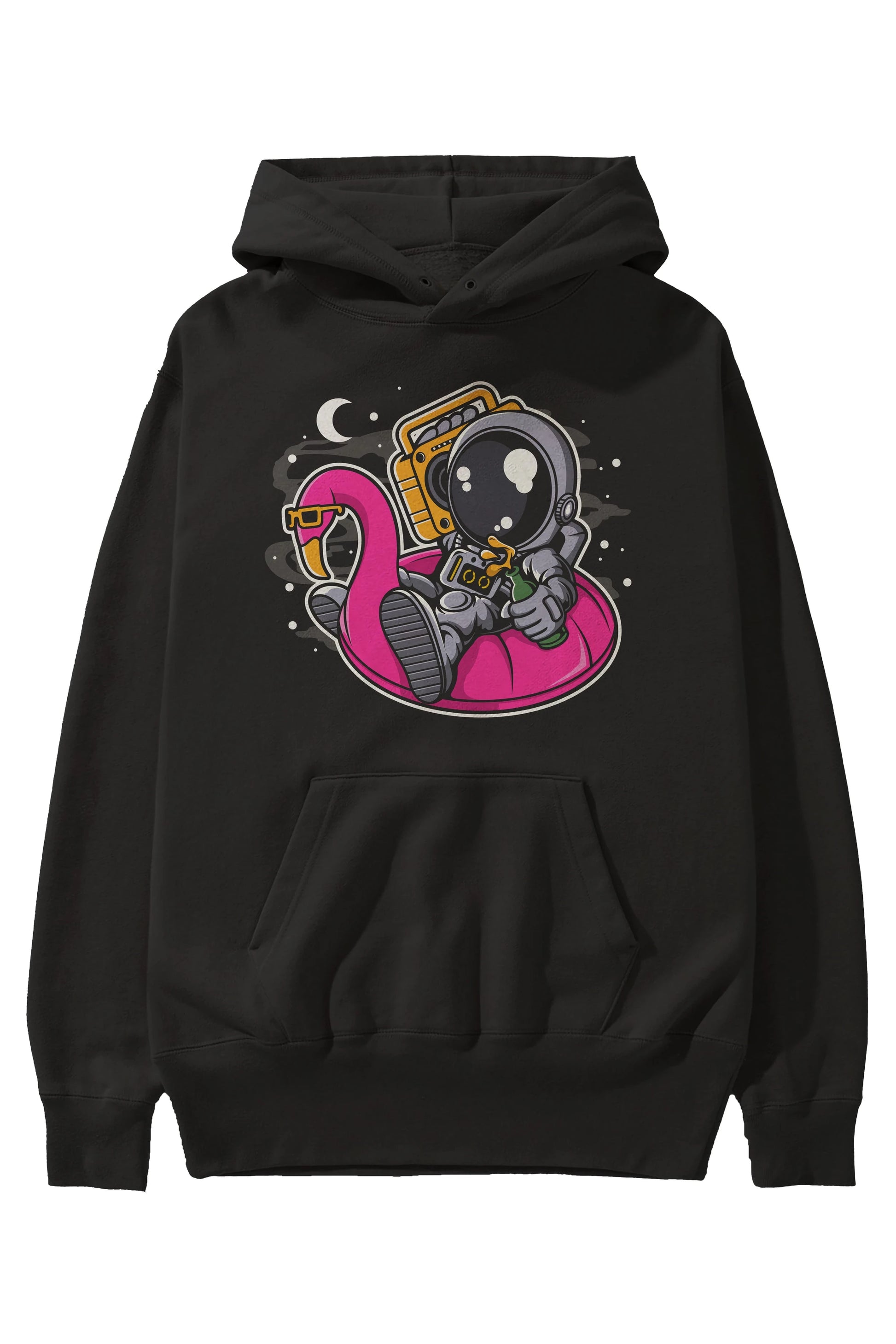 Astronaut Floaties Ballon Ön Baskılı Hoodie Oversize Kapüşonlu Sweatshirt Erkek Kadın Unisex