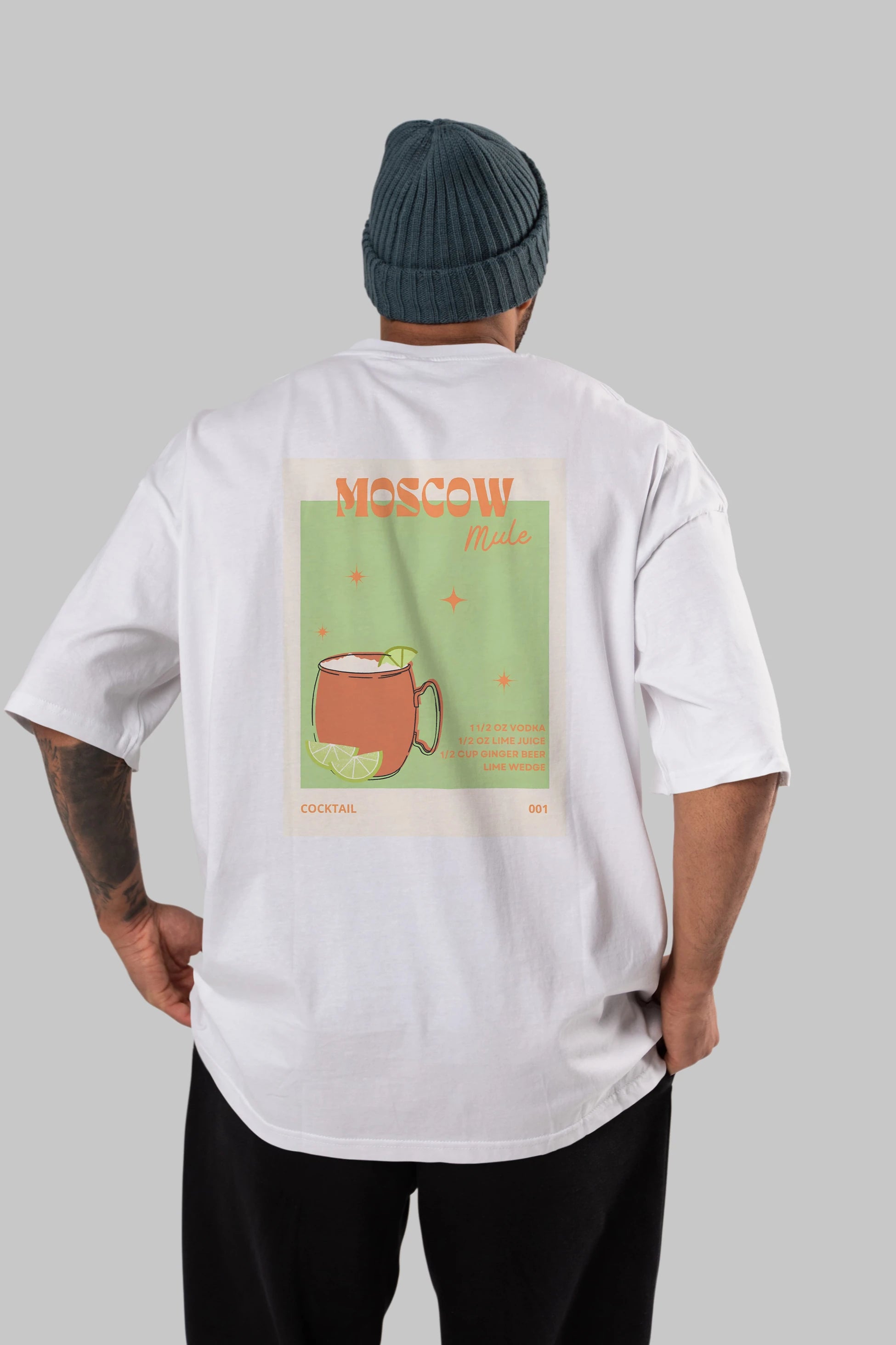 Moscow Mule 2 Arka Baskılı Oversize t-shirt Erkek Kadın Unisex %100 Pamuk Bisiklet Yaka tişort