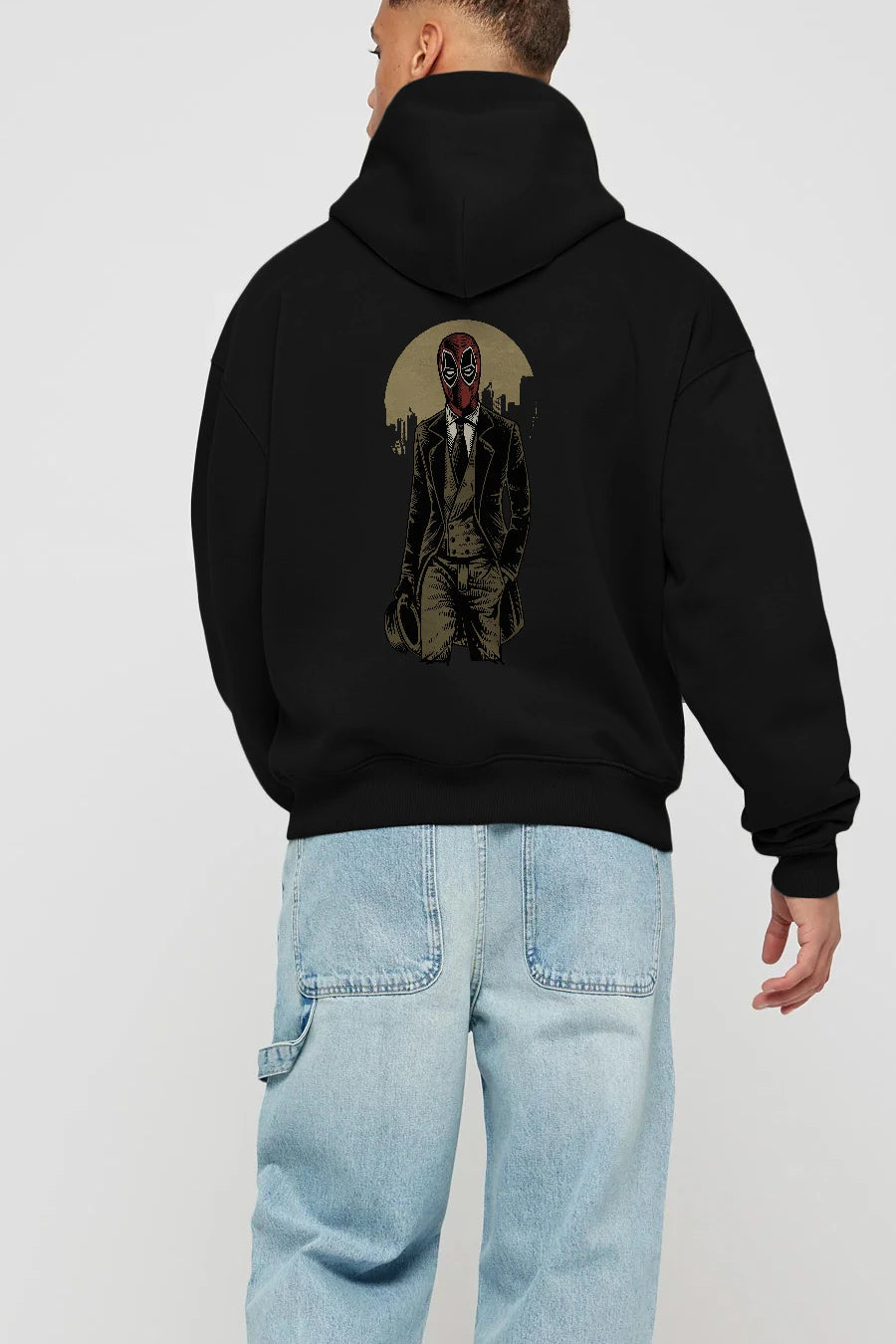 Classic Mercenary Arka Baskılı Hoodie Oversize Kapüşonlu Sweatshirt Erkek Kadın Unisex