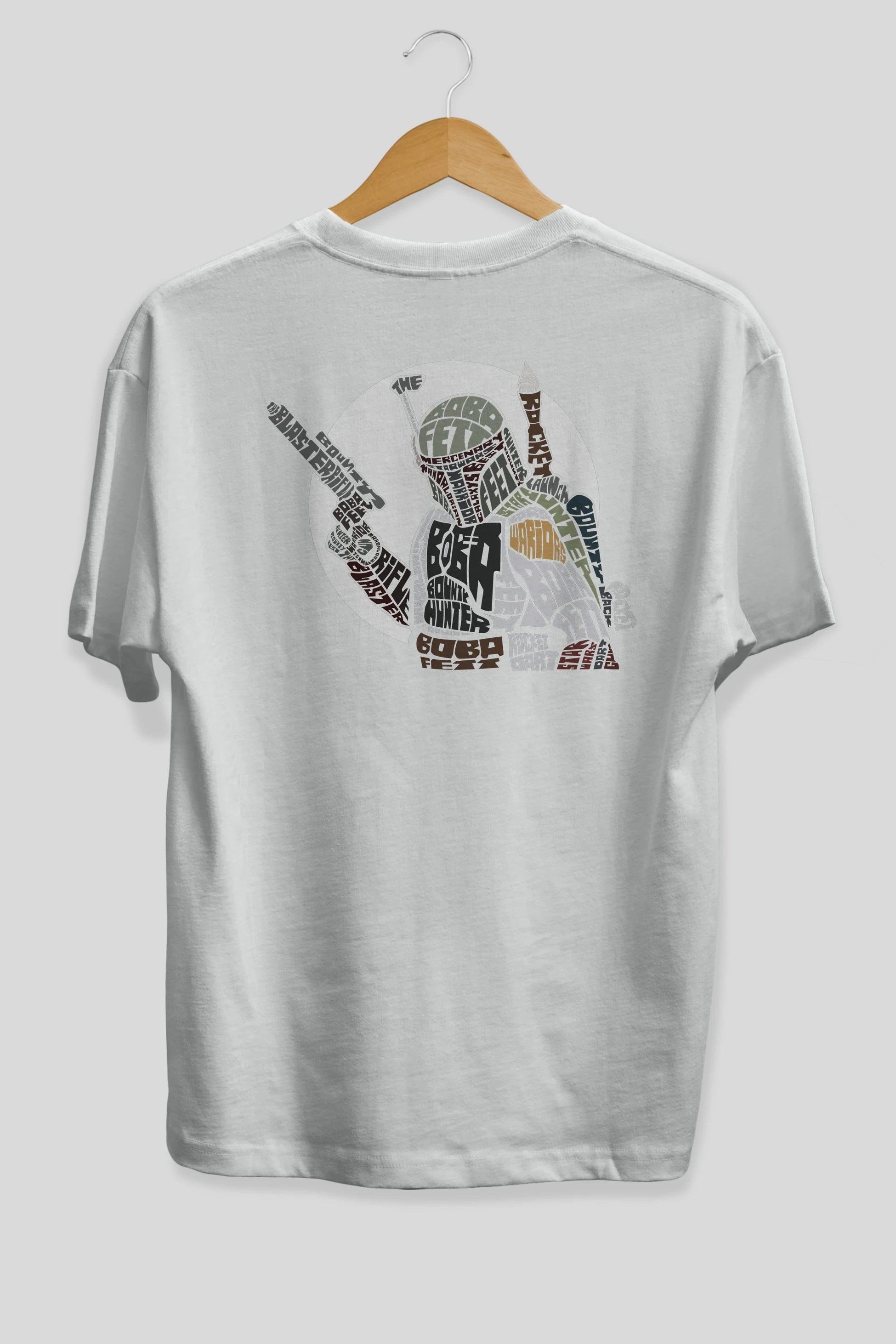 Boba Fett Arka Baskılı Oversize t-shirt %100 pamuk Erkek Kadın Unisex