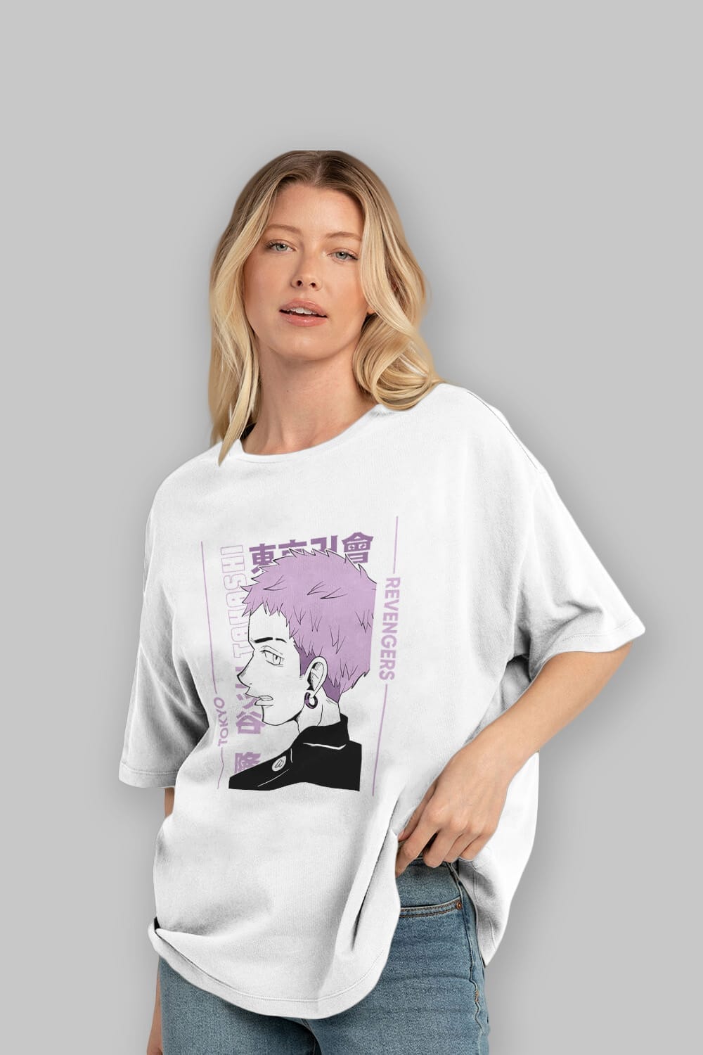 Takashi Mitsuya Anime Ön Baskılı Oversize t-shirt %100 pamuk Erkek Kadın Unisex