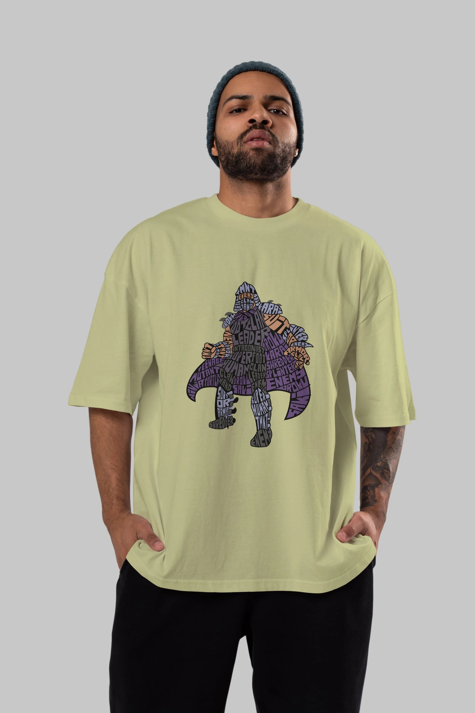 Foot Clan Leader Ön Baskılı Oversize t-shirt %100 pamuk Erkek Kadın Unisex