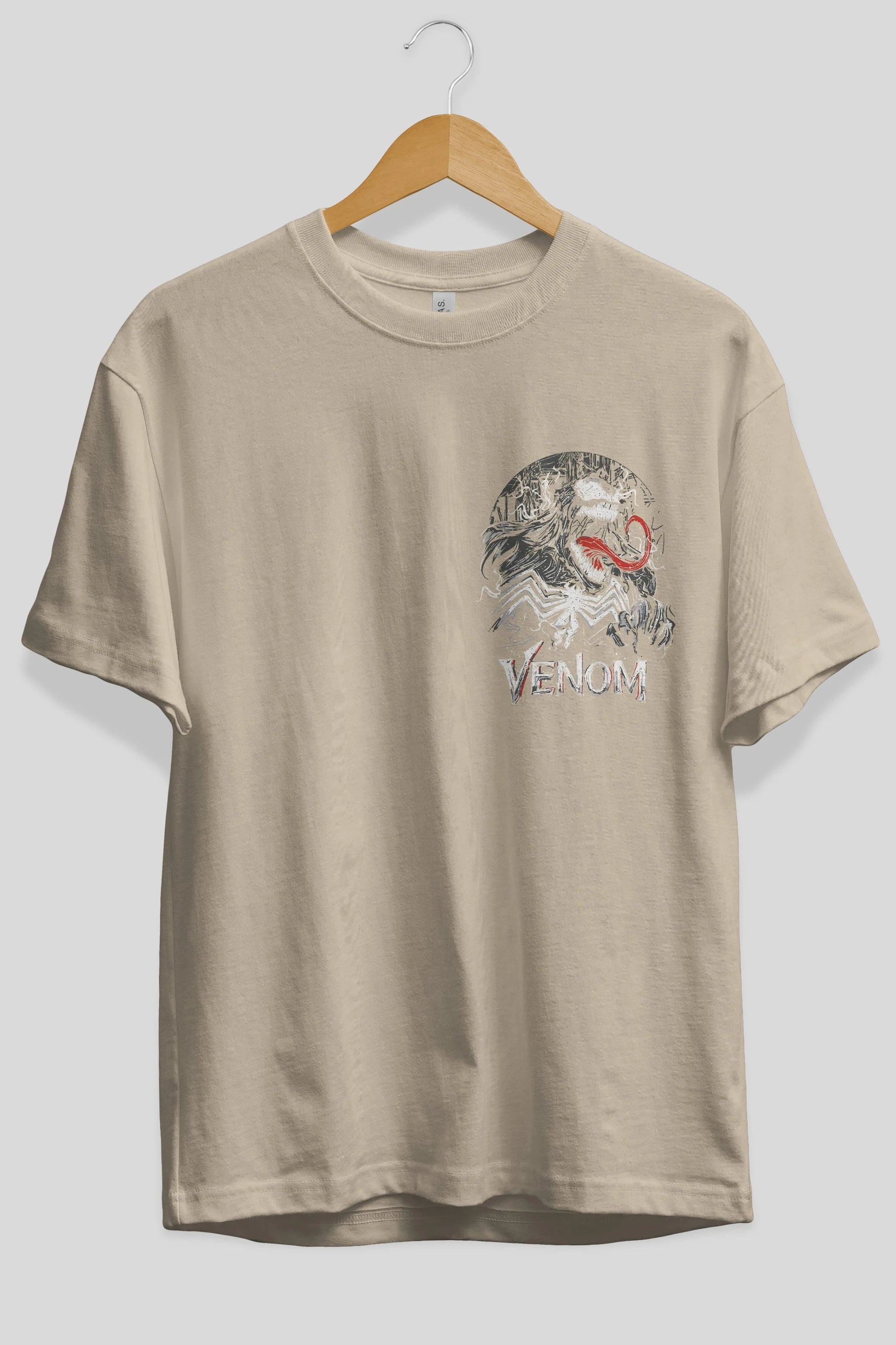 Venom (13) Ön Sol Baskılı Oversize t-shirt Erkek Kadın Unisex %100 Pamuk Bisiklet Yaka tişort