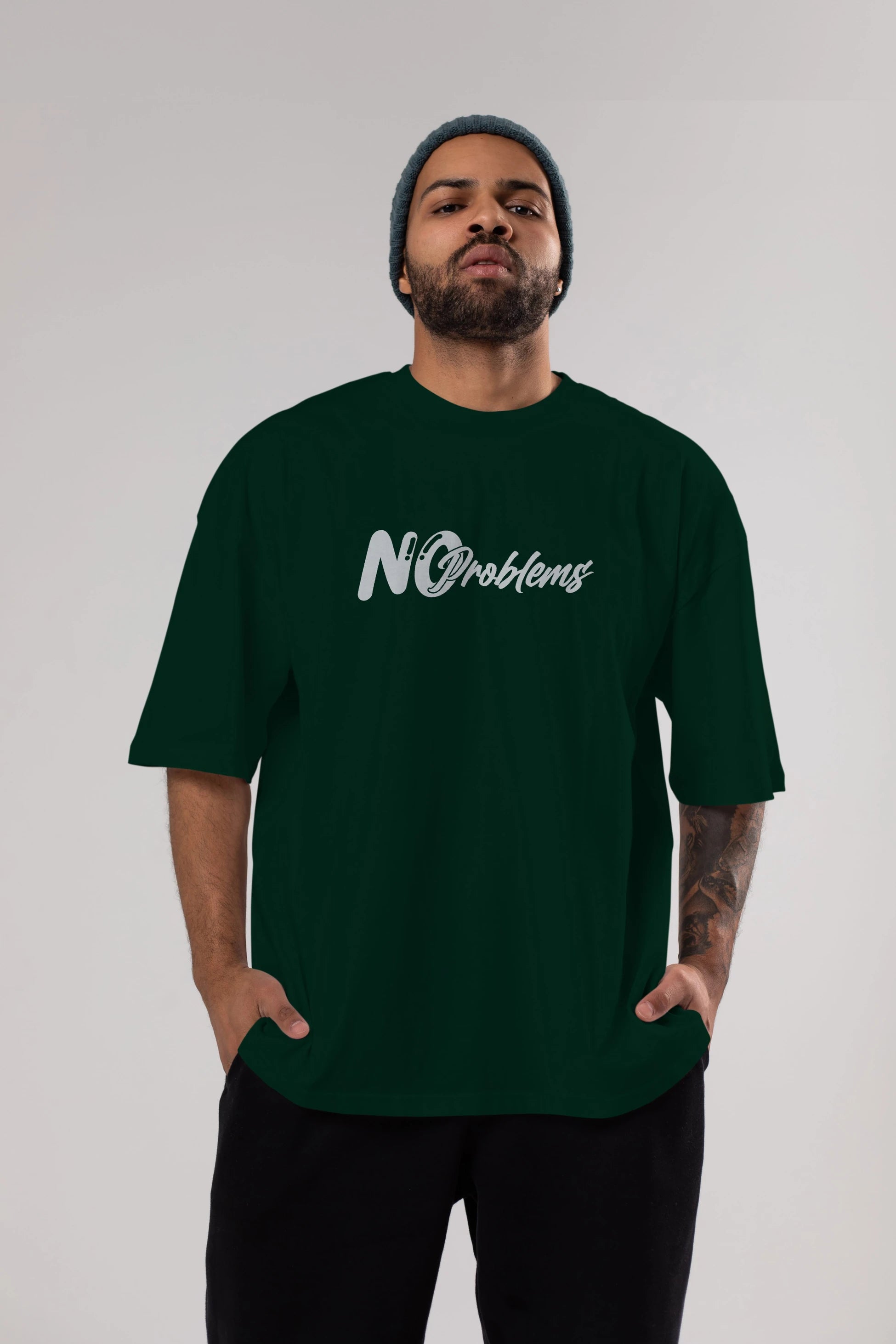 No Problems Ön Baskılı Oversize t-shirt %100 pamuk Erkek Kadın Unisex