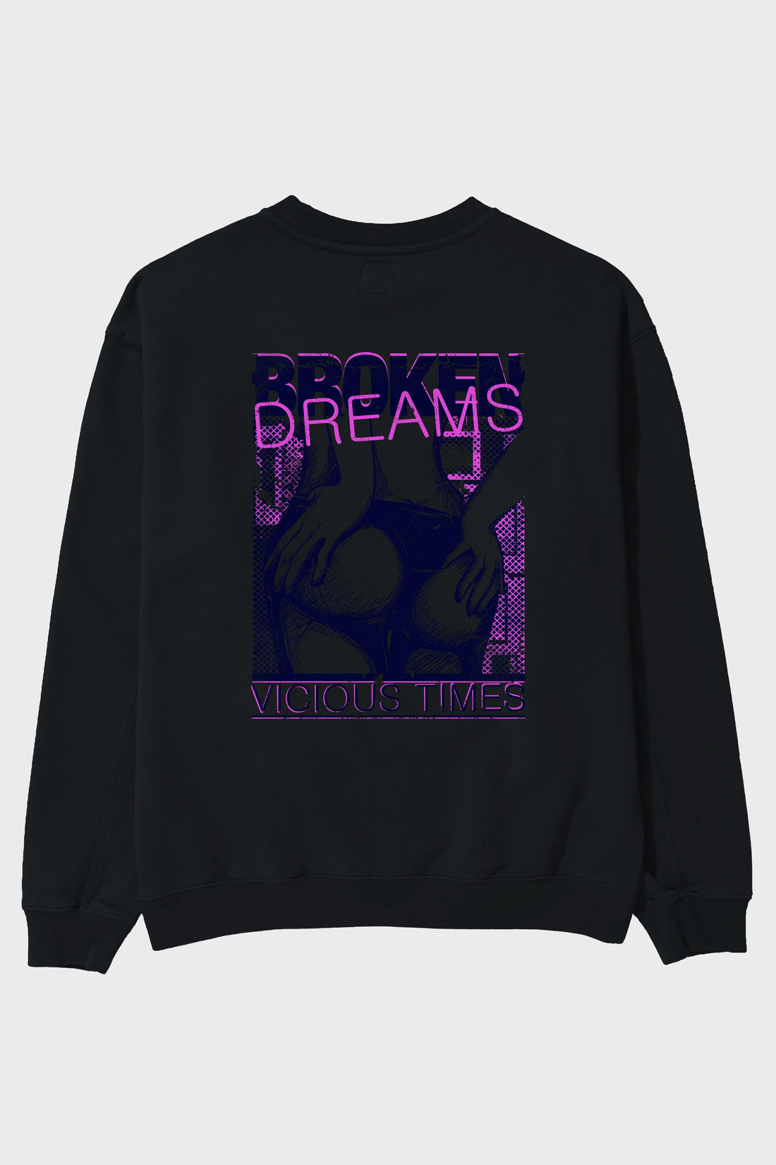 Broken Dreams Arka Baskılı Oversize Sweatshirt Erkek Kadın Unisex