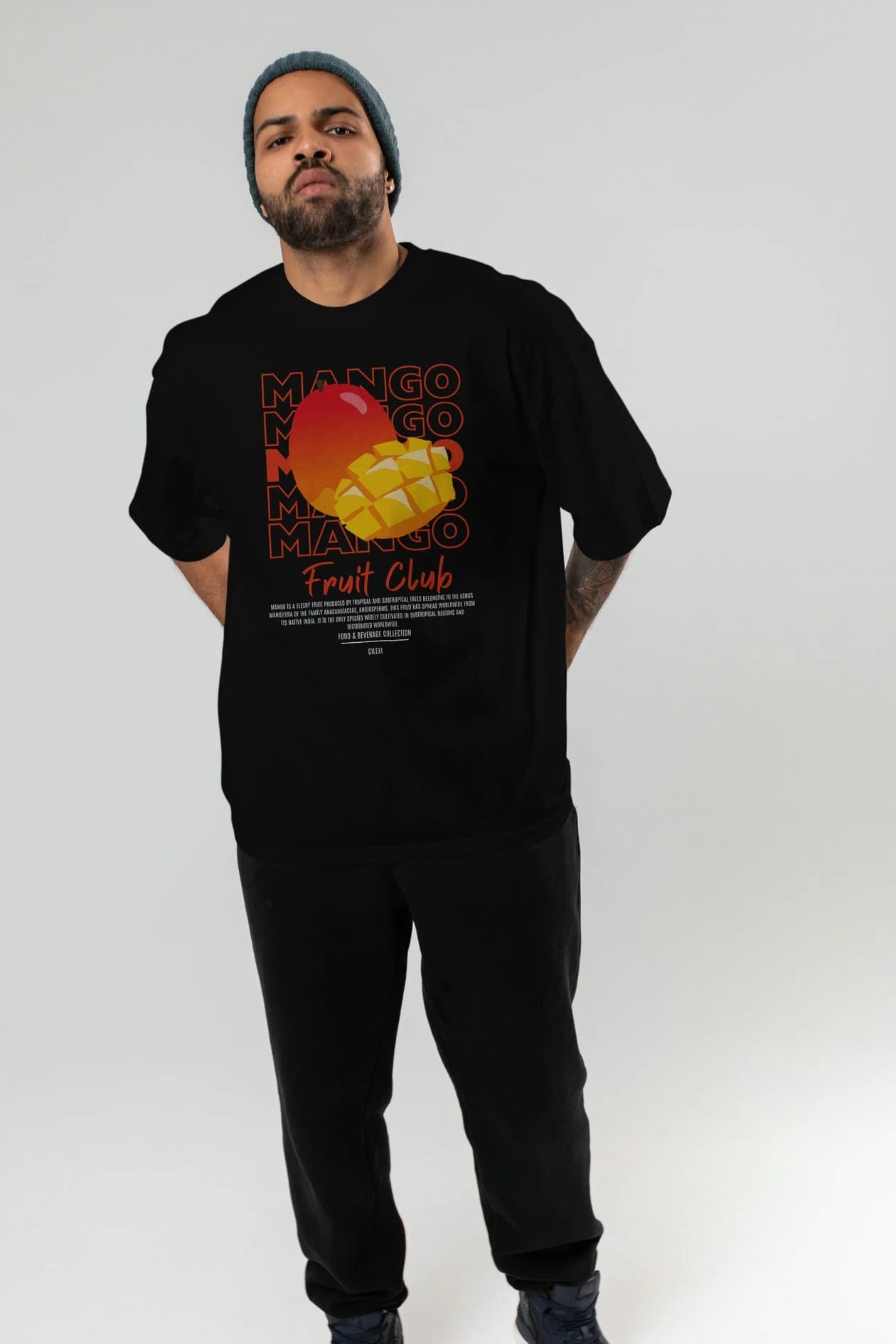 Mango Ön Baskılı Oversize t-shirt Erkek Kadın Pamuk Bisiklet Yaka tişort