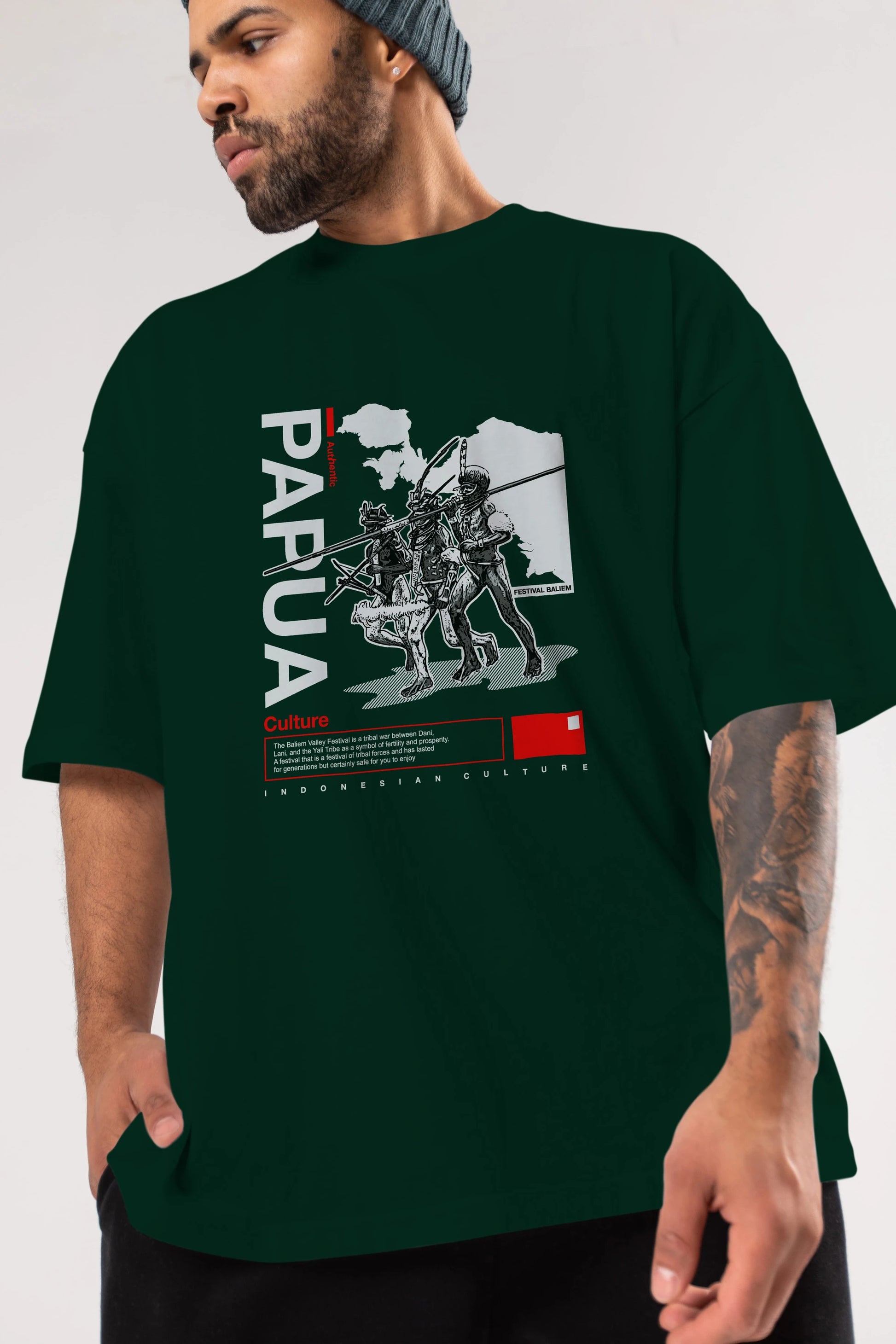 Papua Culture Ön Baskılı Oversize t-shirt Erkek Kadın Unisex