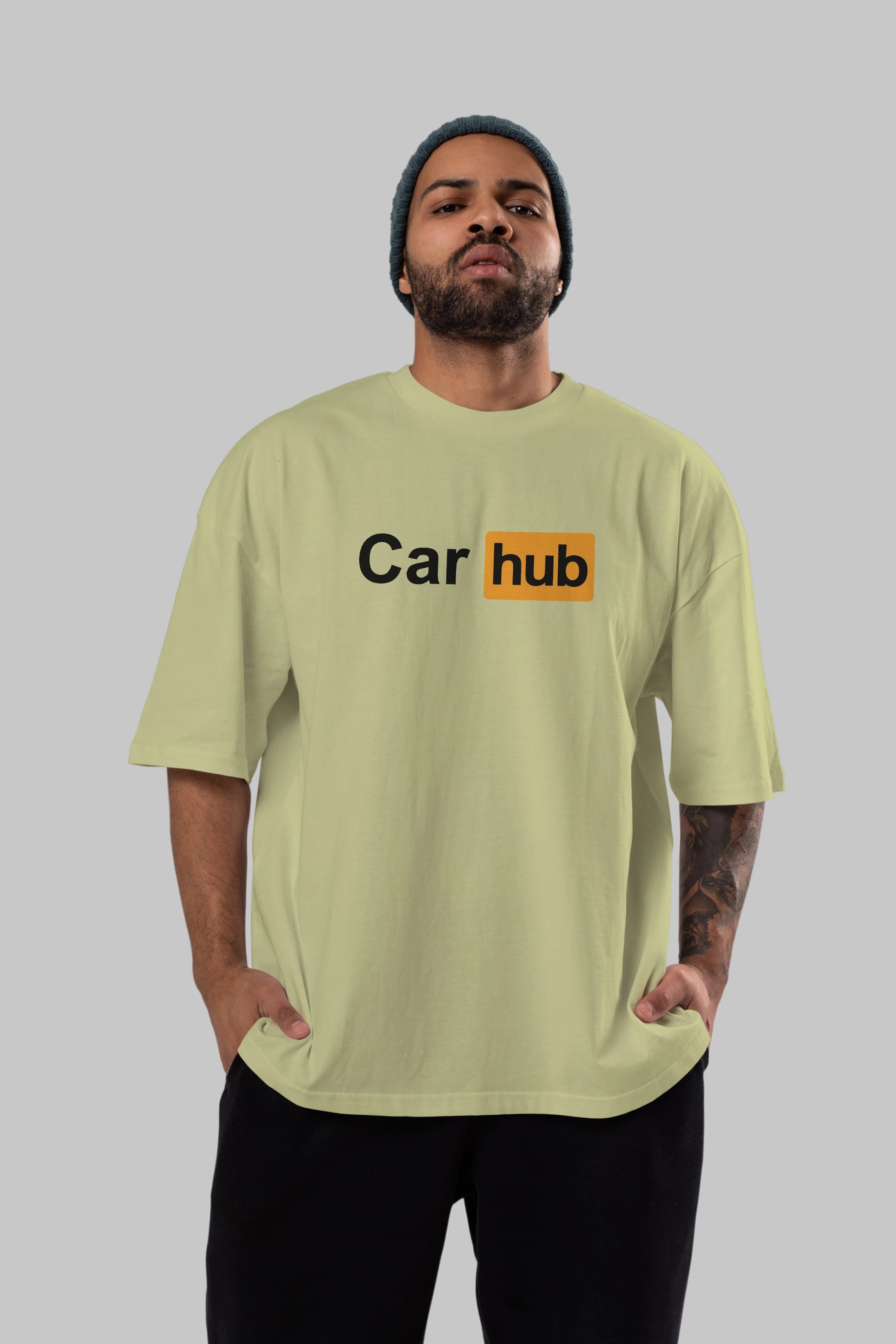 Car Hub Ön Baskılı Oversize t-shirt %100 pamuk Erkek Kadın Unisex
