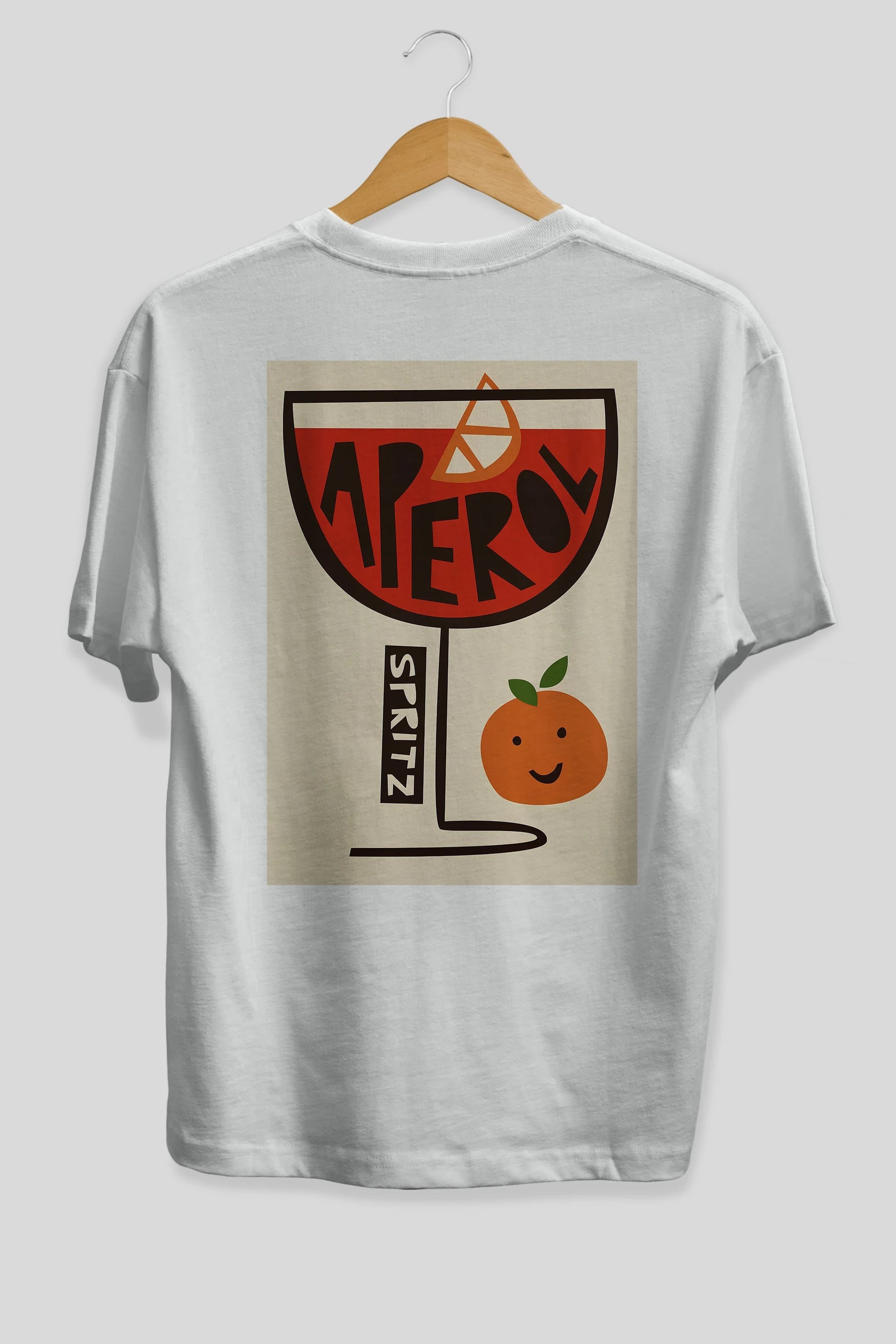 Aperol Spritz 9 Arka Baskılı Oversize t-shirt Erkek Kadın Unisex %100 Pamuk Bisiklet Yaka tişort