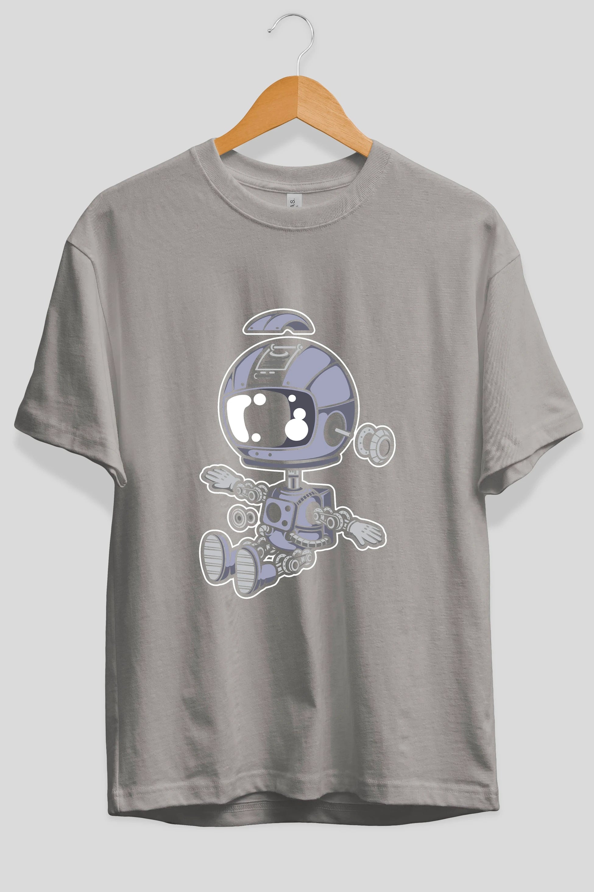 Astronaut Robot Ön Baskılı Oversize t-shirt Erkek Kadın Unisex