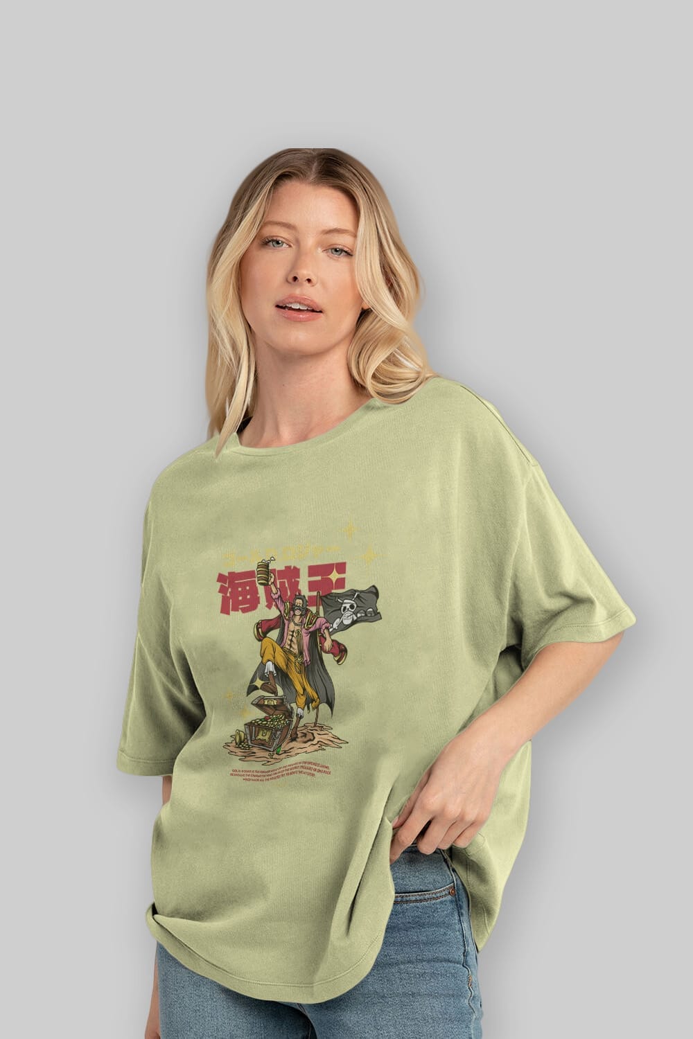 Roger Anime Ön Baskılı Oversize t-shirt %100 pamuk Erkek Kadın Unisex