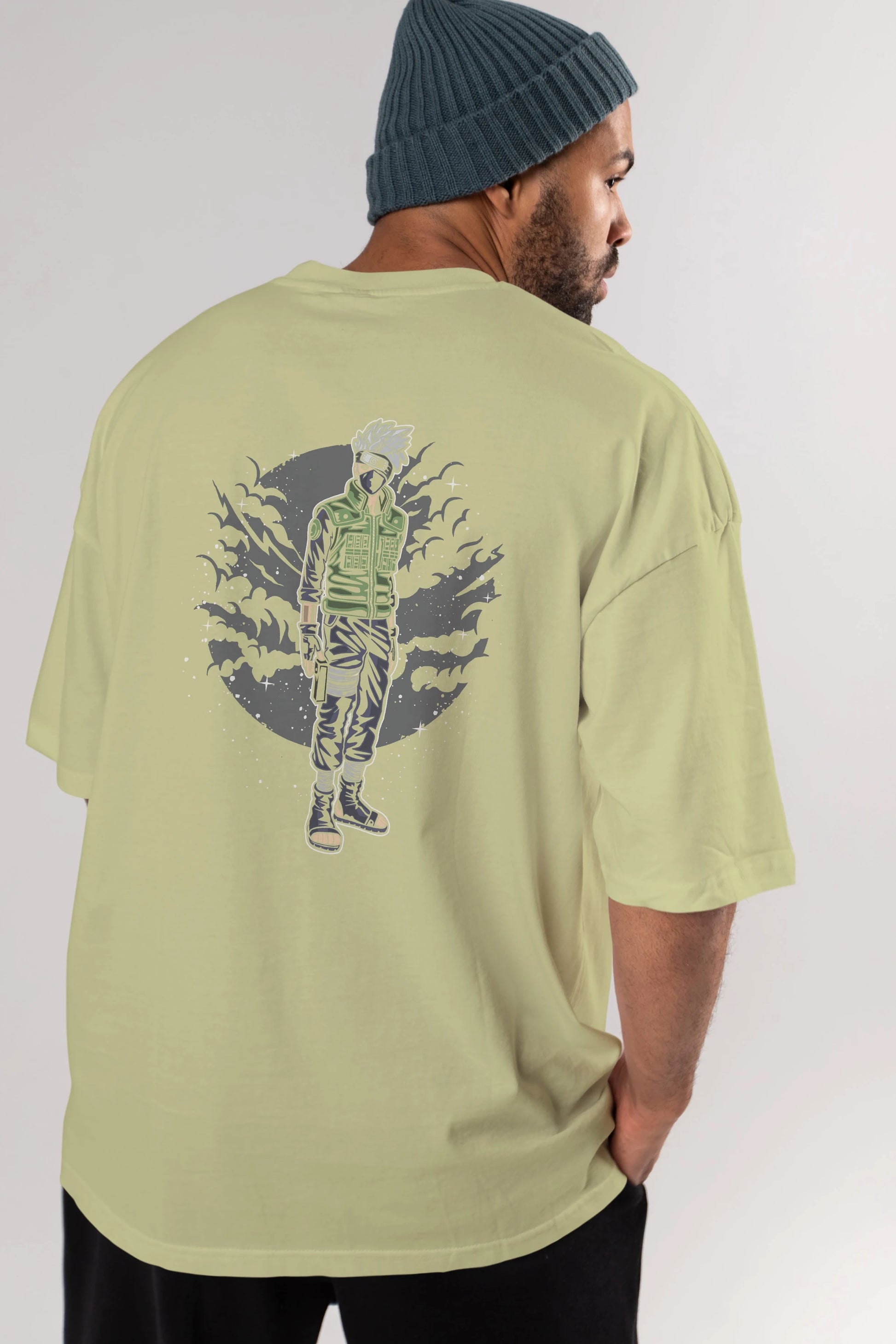 SHINOBI Arka Baskılı Oversize t-shirt Erkek Kadın Unisex %100 Pamuk
